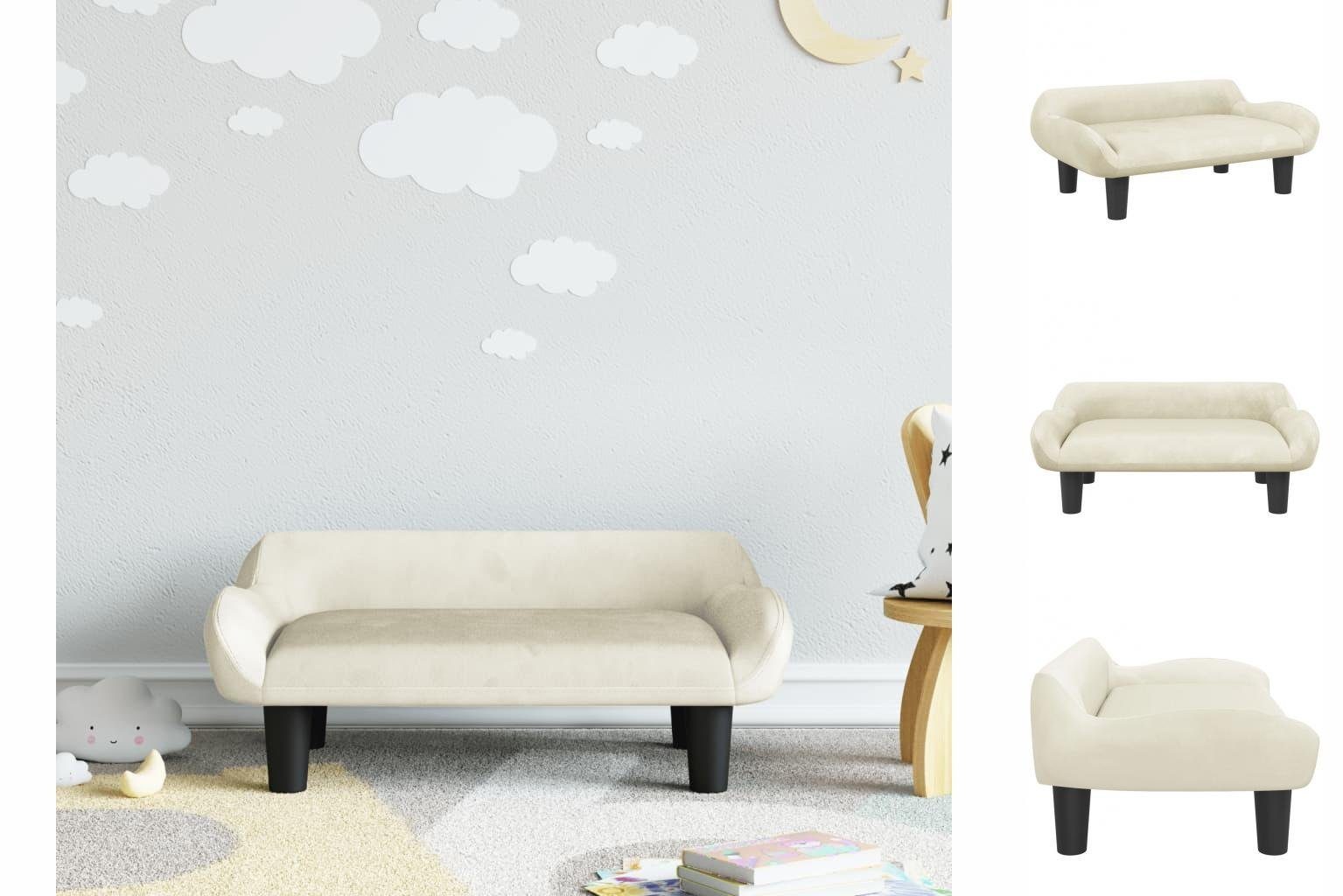 vidaXL Kindersofa Kindersofa Creme 70x40x24 cm Samt Kindercouch Kindermöbel Kinderzimmer