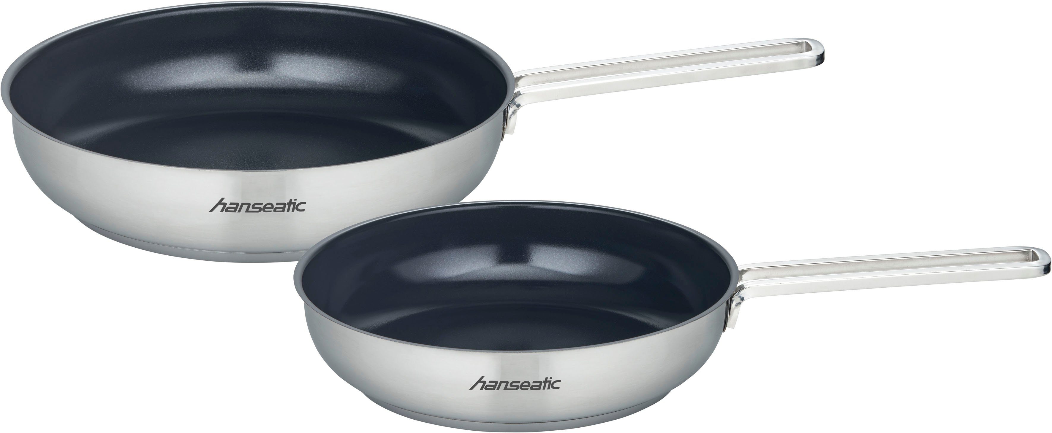 Hanseatic Pfannen-Set hanseatic, Edelstahl 18/10 (Set, 2-tlg., je 1x Pfanne 24 cm, 2,2 l; 28 cm, 3,4 l), Antihaft-Versiegelung, beschichtet, Induktion
