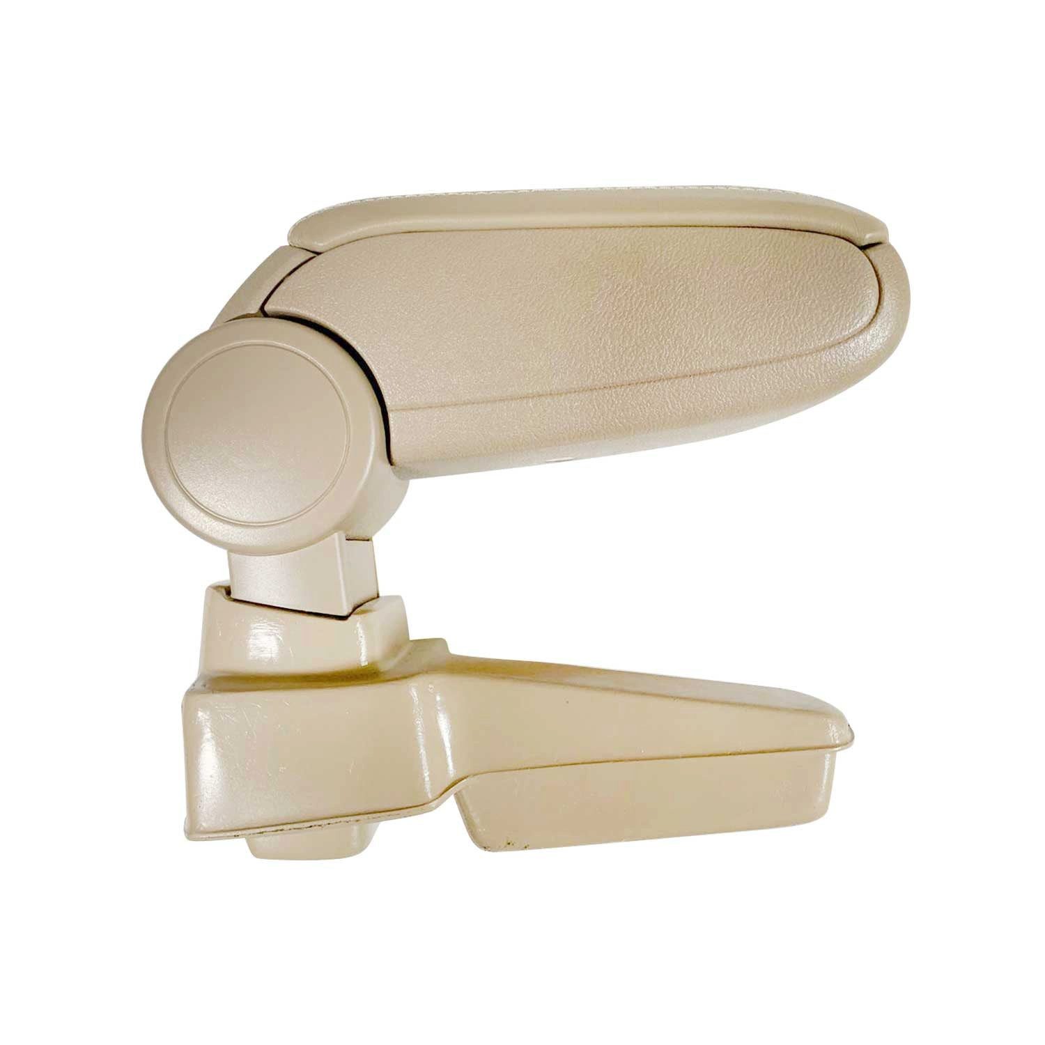 OMAC Armlehne Mittelarmlehne für VW Golf Bora 1997-2006 PU-Leder Beige, Langlebig,Multifunktional,Einfache Installation