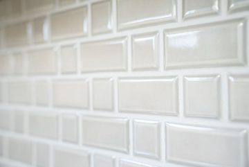 Mosani Mosaikfliesen Metro Subway Fliese Grau Schlamm Facette Mosaik Keramik Küche Wand