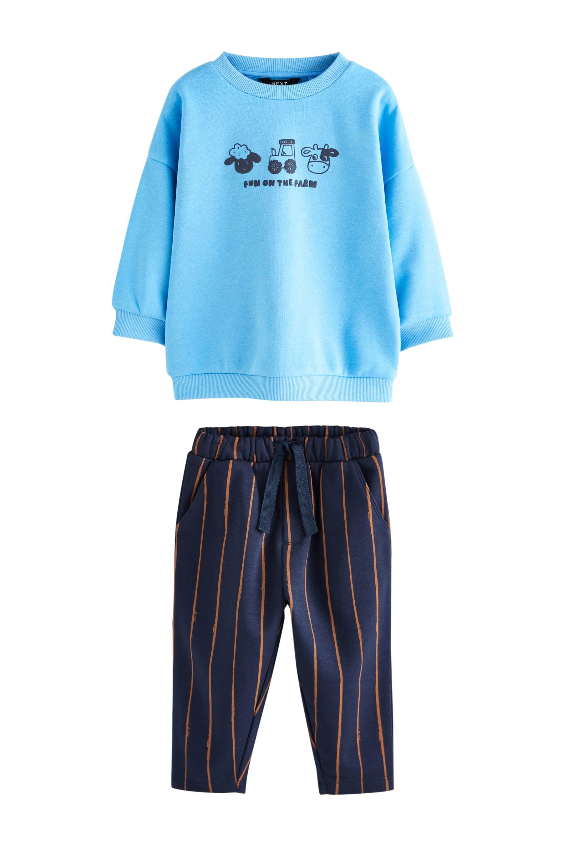 Next Sweatanzug Gemusterte Jogginghose und Sweatshirt im Set (2-tlg)