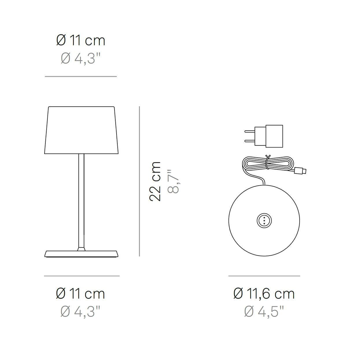 Zafferano LED Tischleuchte Olivia Mini Pro Kabellose Akku LED Tischle für I günstig online kaufen