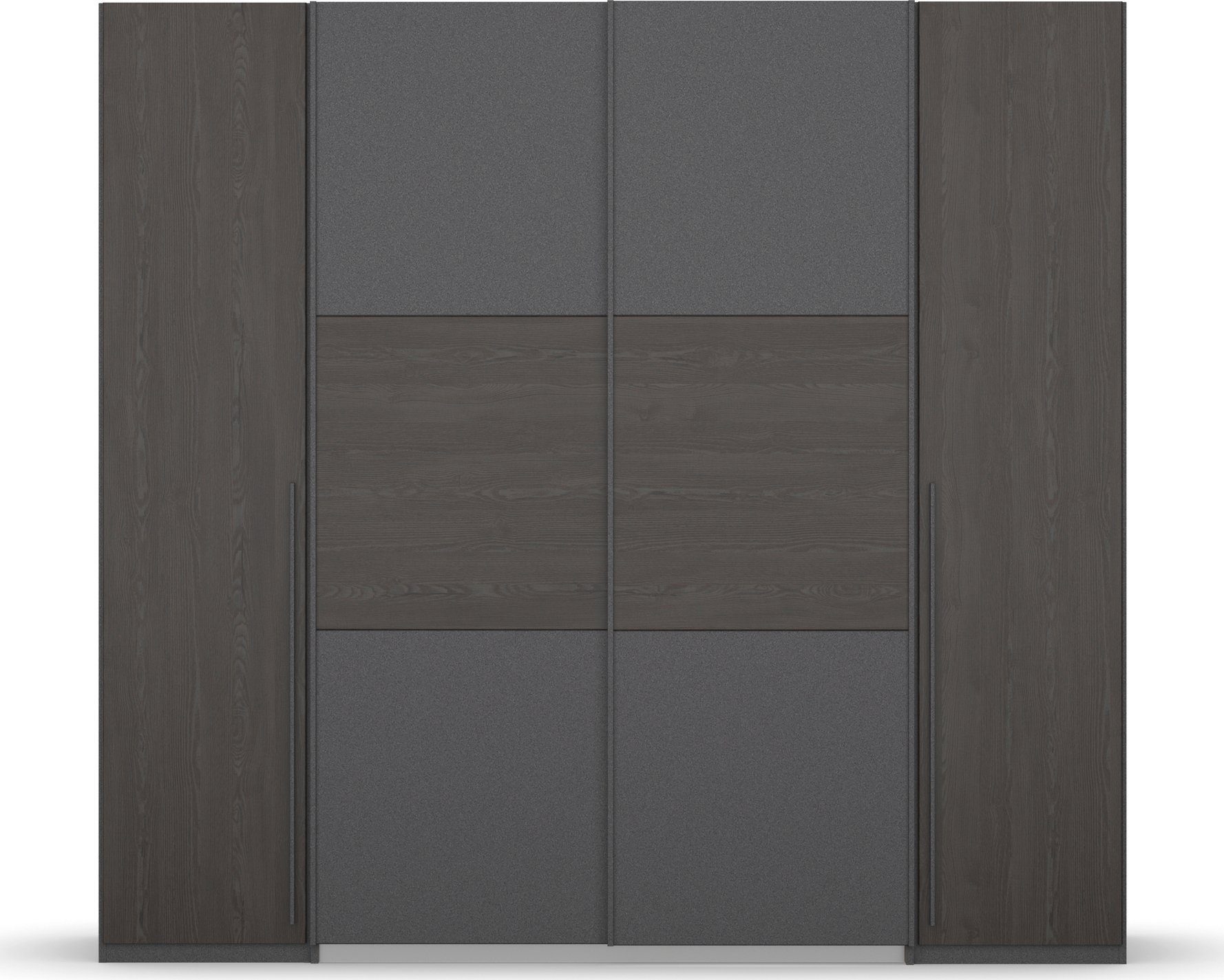 rauch dunklen Dreh-/Schwebetürenschrank Griffen oak Graumetallic/Black mit Mood Dreh-Schwebetürenkombination