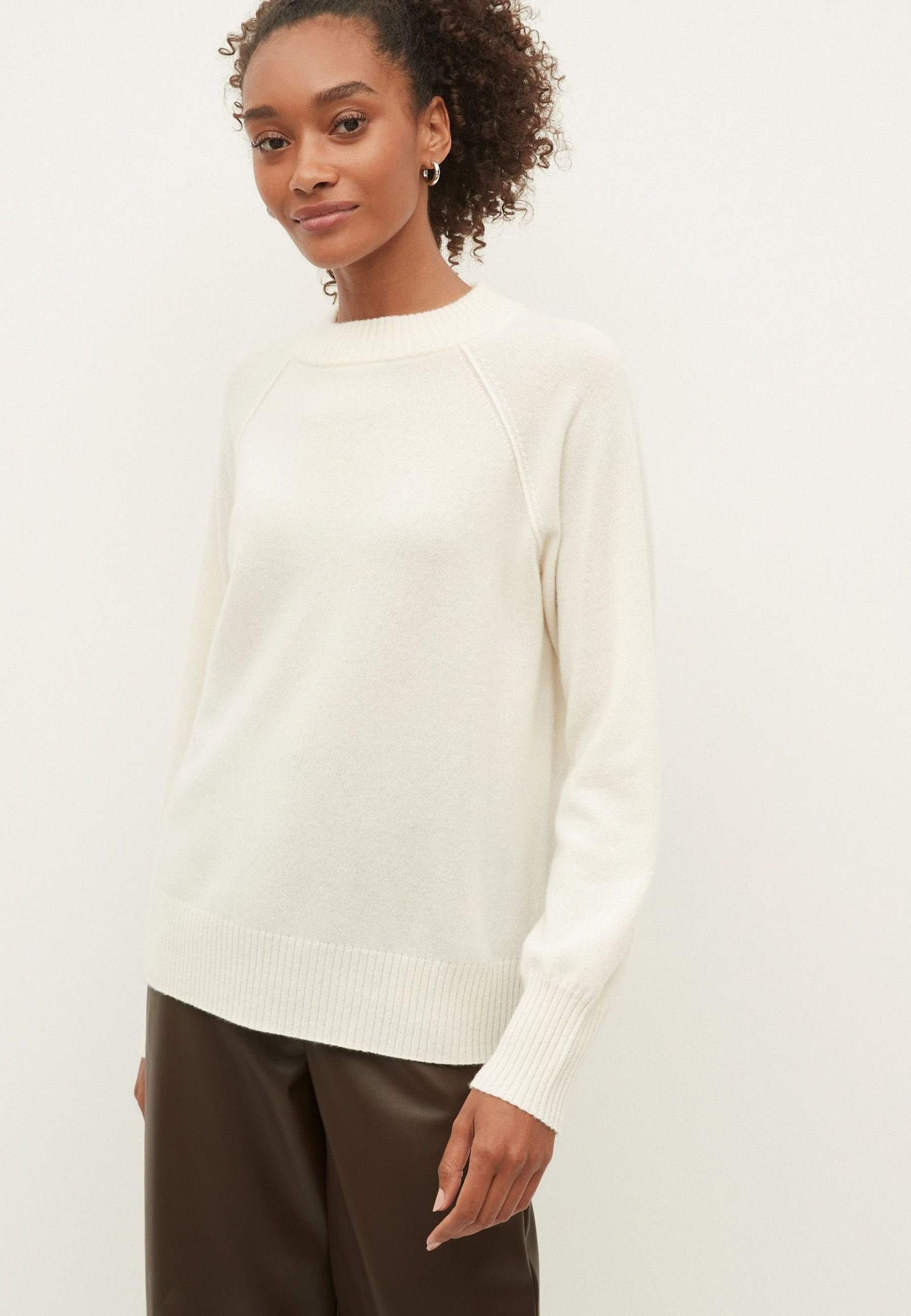 Ecru (1-tlg) Rundhalspullover Next Kaschmirpullover White