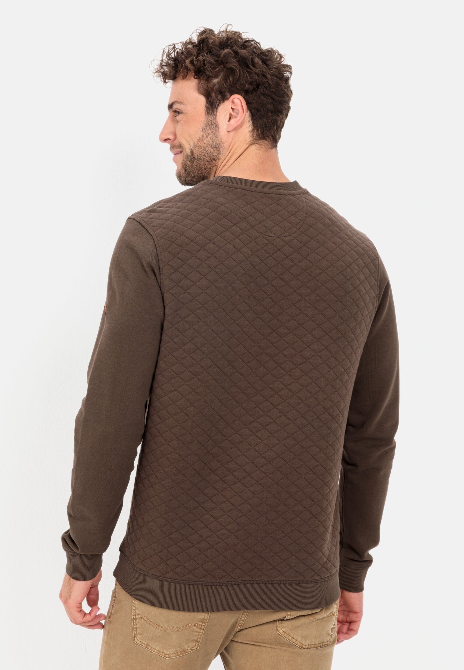 Steppung Sweatshirt mit active Diamant Braun camel