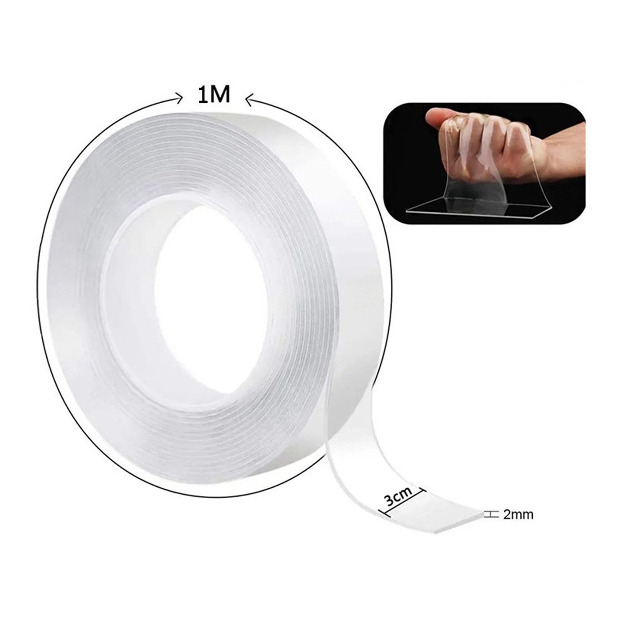 TSB Werk Klebeband Nano Tape Klebeband Nanotape Nanoklebeband Doppelseitig, Extra Stark, Transparent – Bild 3 von 3