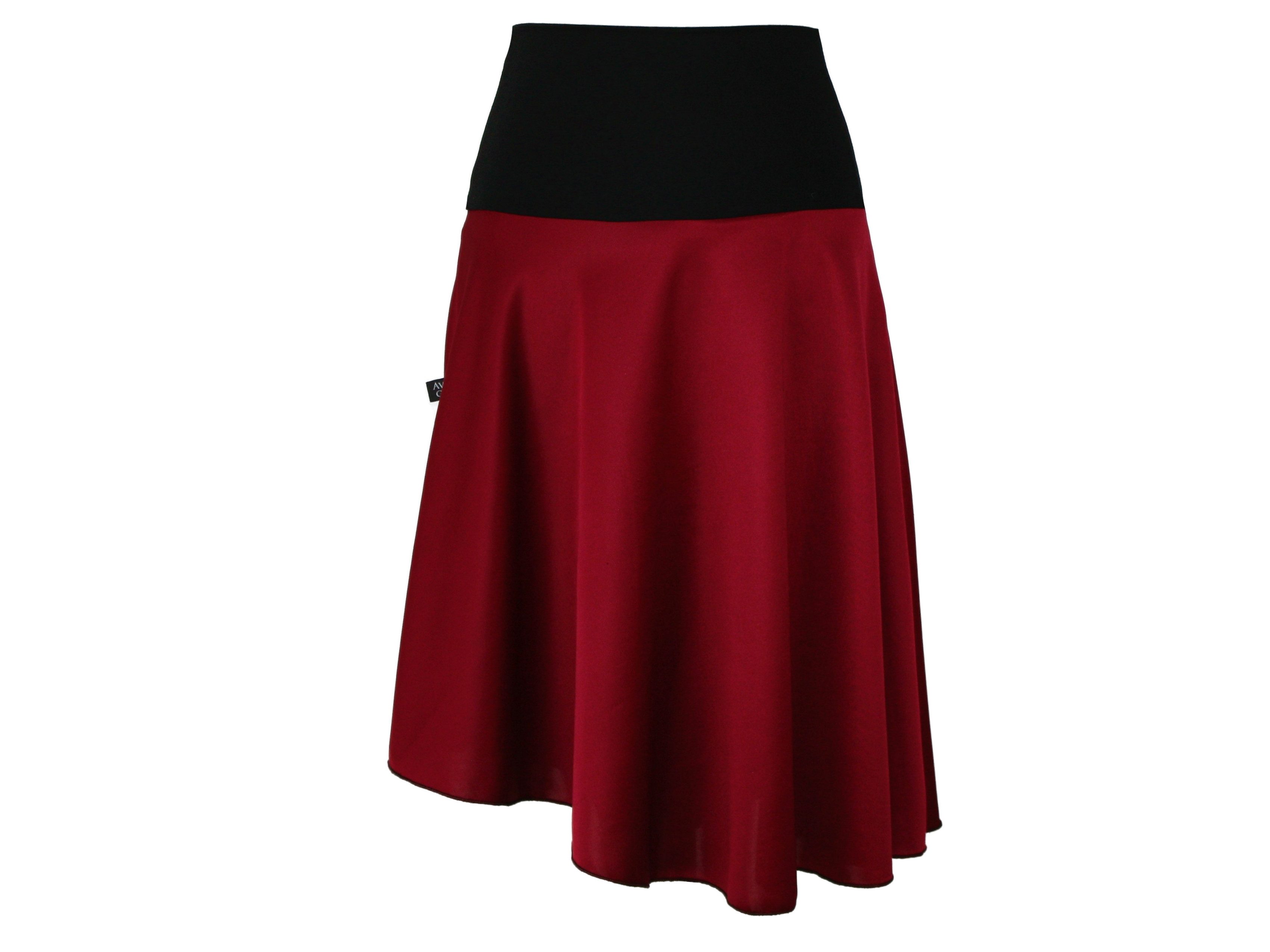dunkle design Jerseyrock Asymmetrisch Grau Rot günstig online kaufen