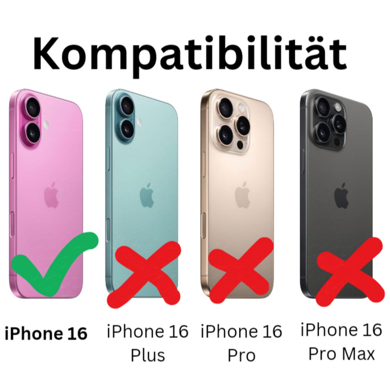 CLM-Tech Displayschutzglas 2x für Apple iPhone 16 6,1 Zoll, Panzerglas Folie - Anti-Fingerabdruck und kratzfest -, 2 Stück, Kristallklar – Bild 2 von 5