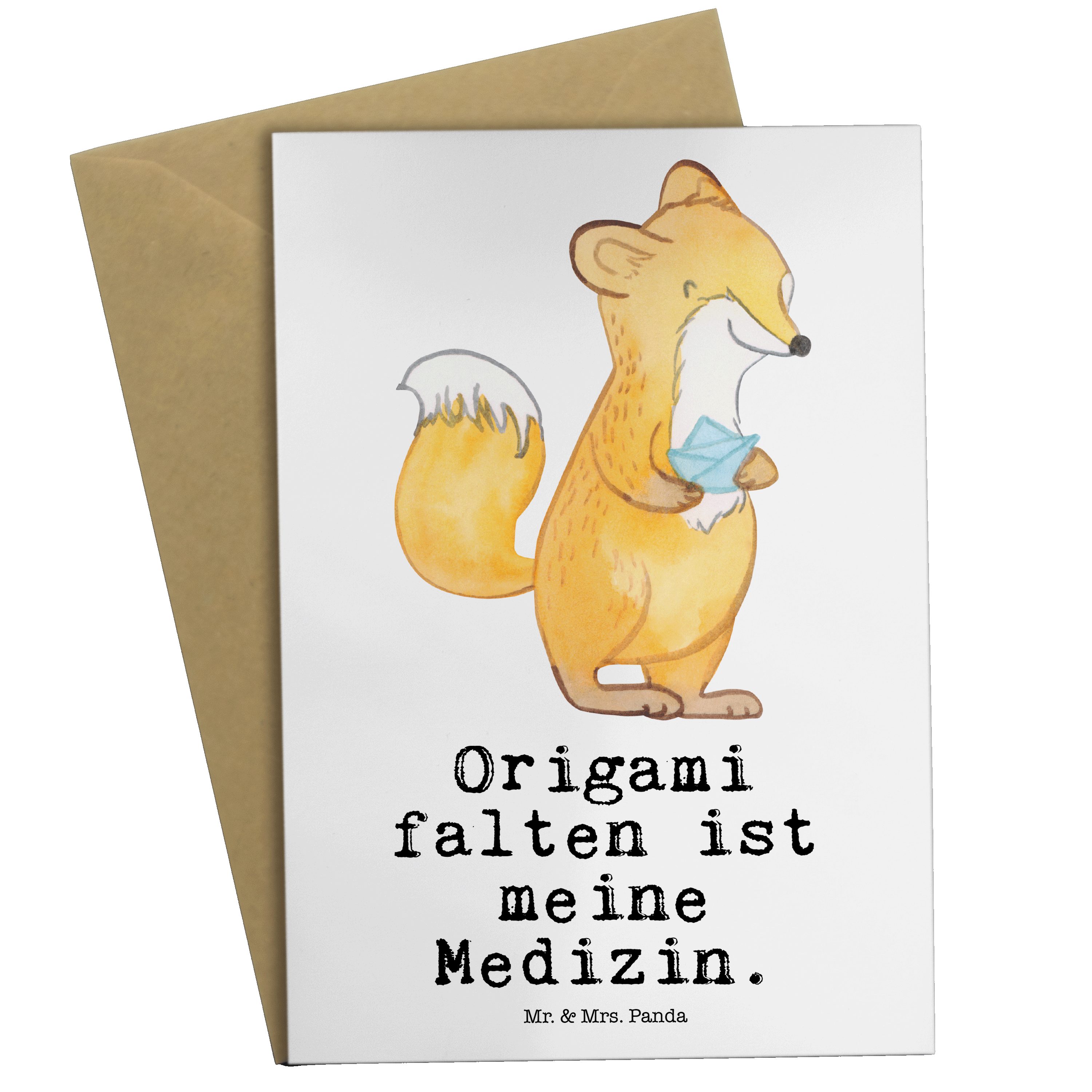 Mrs. Geburtstagskarte Geschenk, Weiß & - Origami Mr. Medizin - DIY, Fuchs Panda Grußkarte Karte,