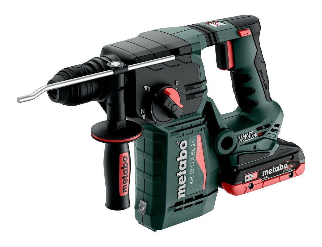 metabo Akku-Kombibohrhammer KH 18 LTX BL 24, 18 V, max. 1280 U/min, Hammer 2 x 4 Ah LiHD in MetaBox