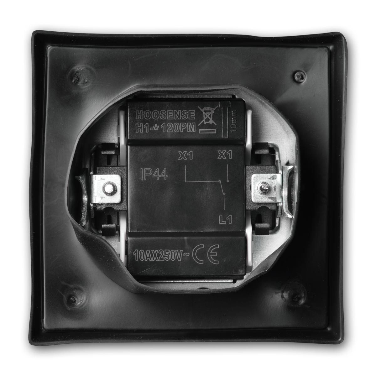 McPower FLAIR Wechselschalter IP44 schwarz, 250V~/10A, UP Unterputzschalter – Bild 4 von 5
