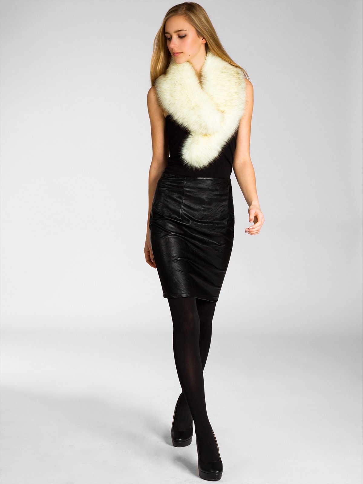 Caspar Modeschal STO001 Damen Kunst Pelzkragen günstig online kaufen