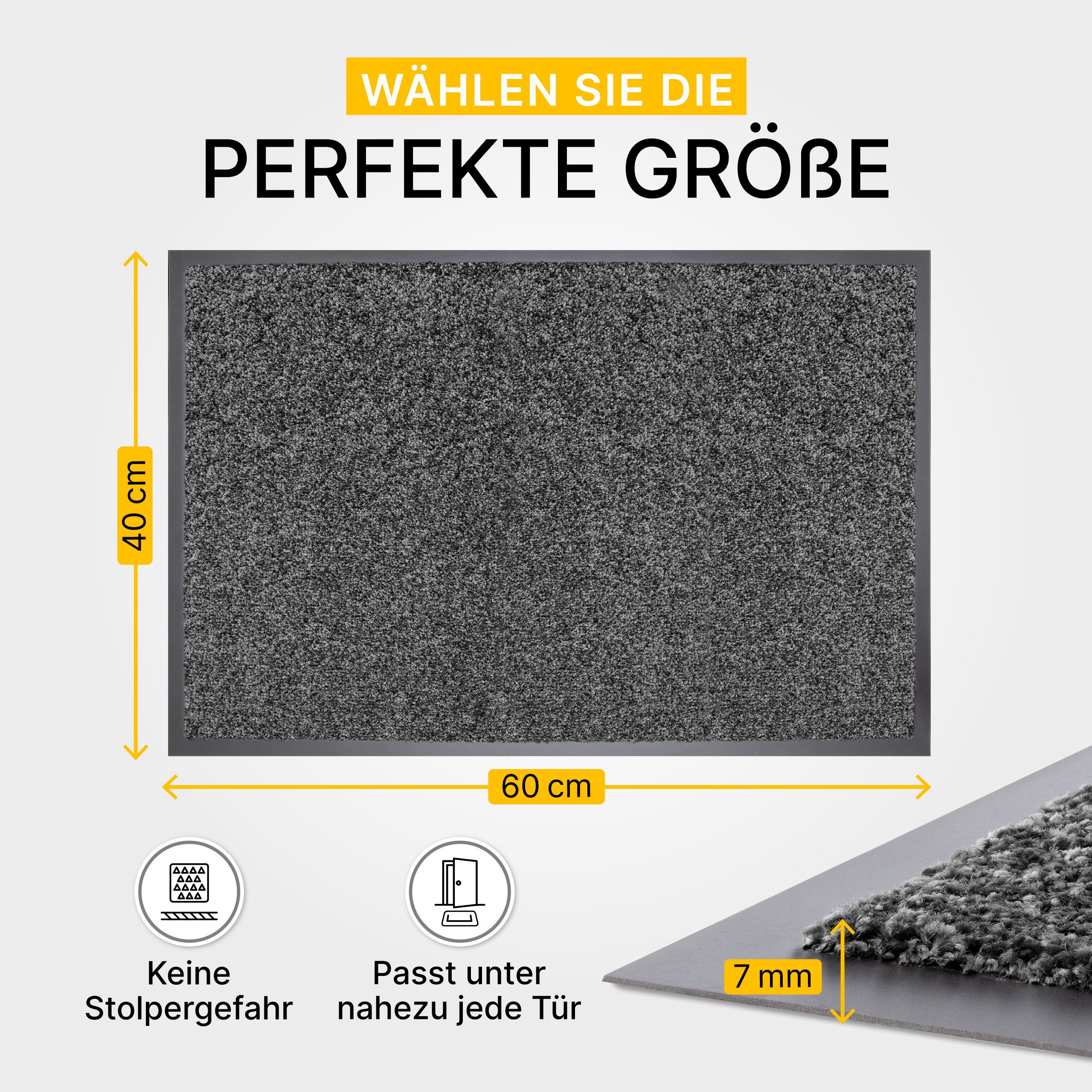 Entrando Fußmatte FIEL, Rechteckig, Höhe: 7 mm, für Innen und Außen - wasch günstig online kaufen