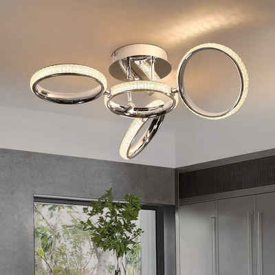 ZMH LED Deckenleuchte »Deckenlampe Wohnzimmer 39W Innen 3000K Warmweiß für Schlafzimmer Büro verstellbar Ring«