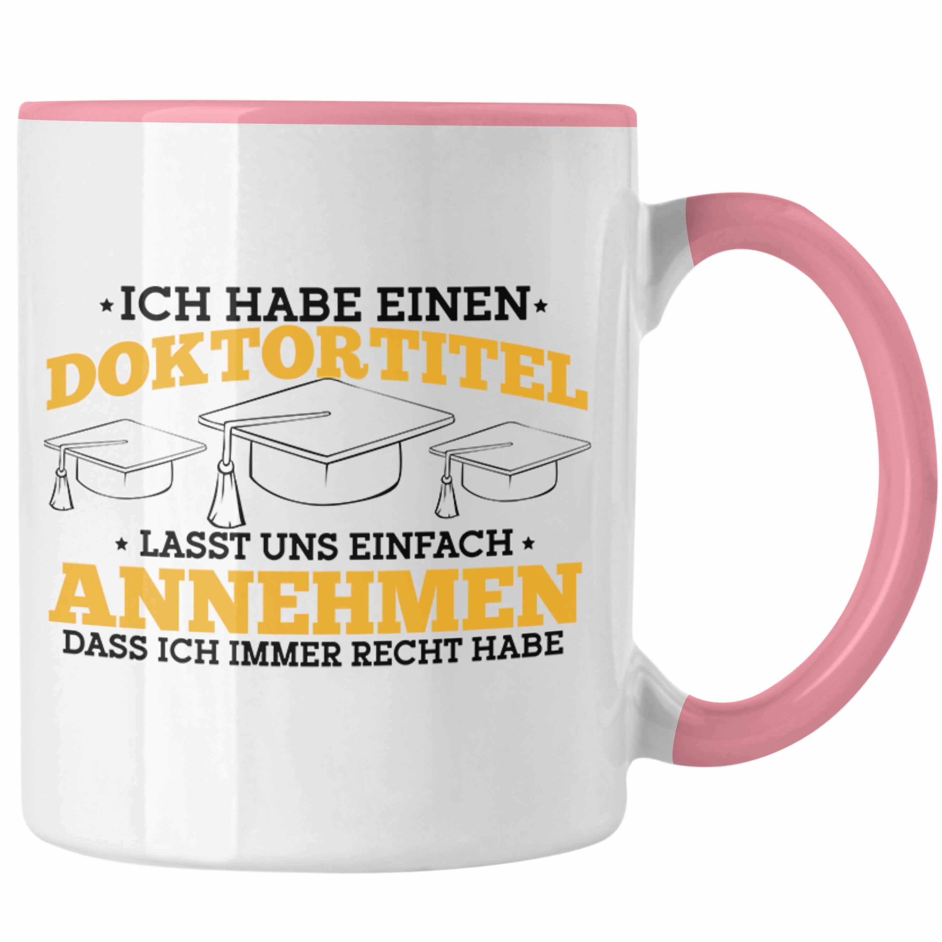 Trendation Tasse Lustige Tasse für Doktortitel Prüfung bestanden Geschenkidee zum Fei