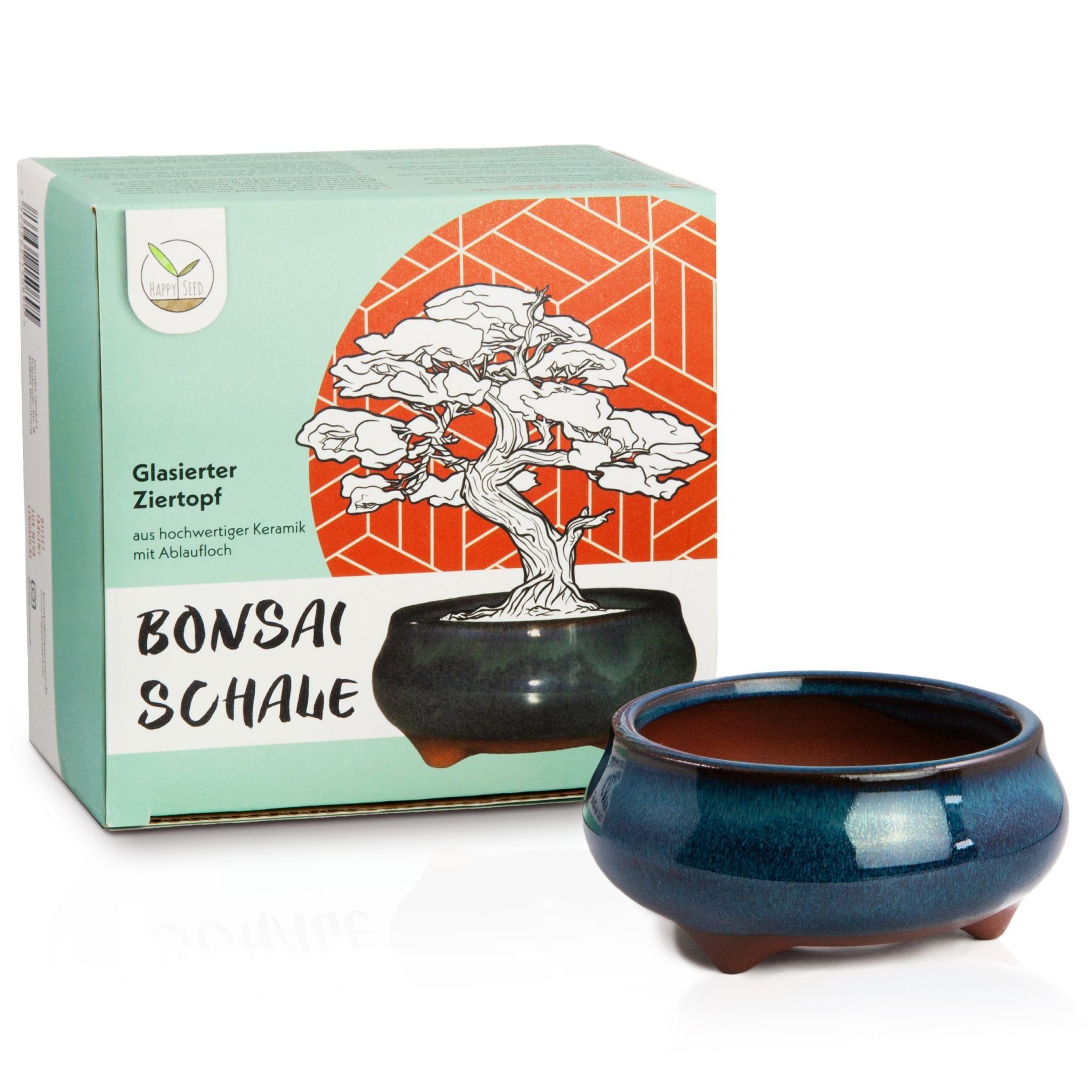 HappySeed Pflanzschale Bonsai Schale aus Keramik in Marineblau - 9,5 x 4,5 günstig online kaufen