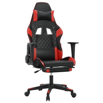 vidaXL Bürostuhl Gaming-Stuhl mit Fußstütze Schwarz und Rot Kunstleder Bürostuhl Home O