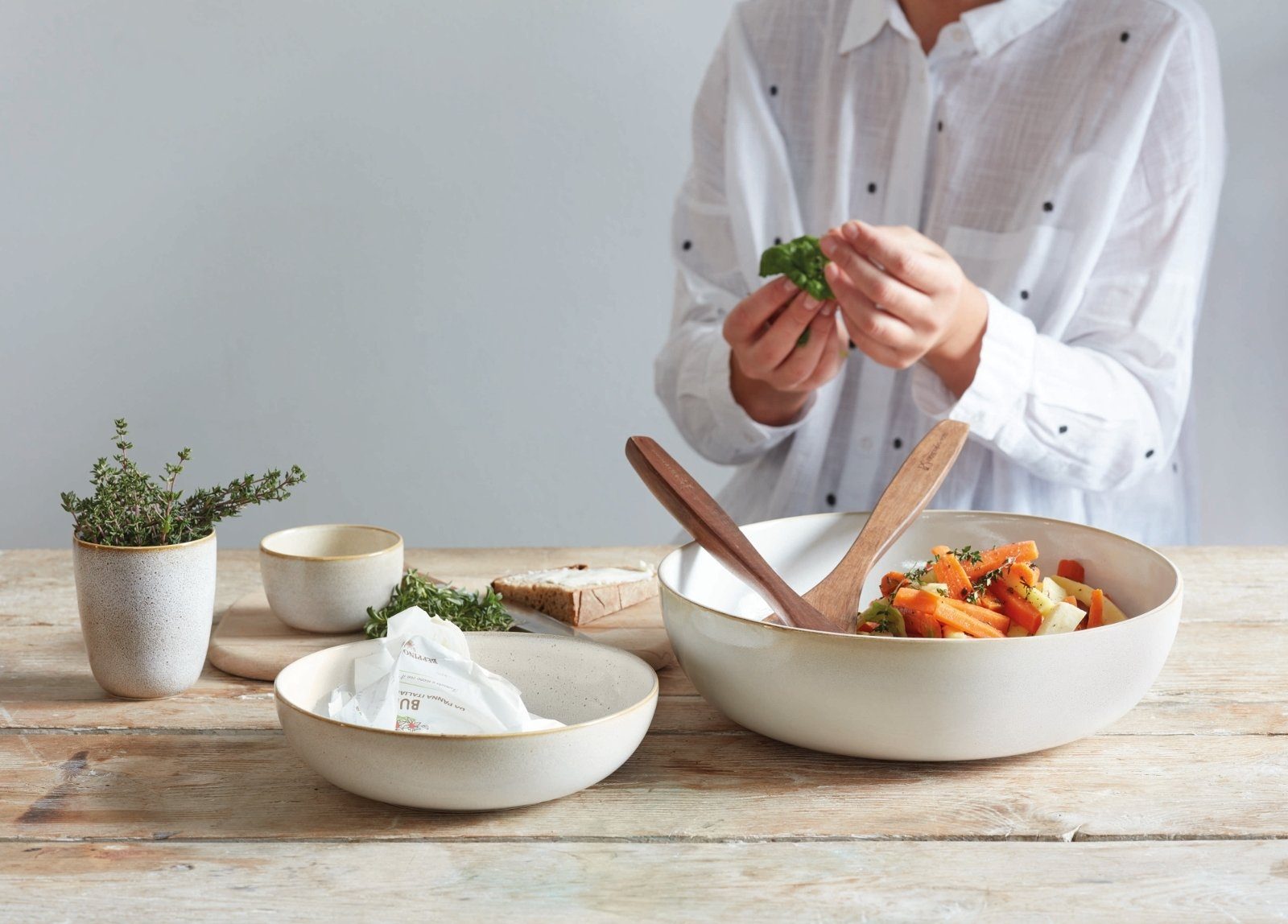 ASA SELECTION Schale SAISONS Salatschale sand 22 cm, Steinzeug, (Schüsseln & Schalen), Geschirr