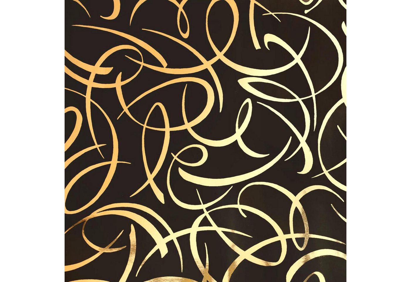 Thumbnail - CLAIREFONTAINE Geschenkpapier Geschenkpapierrolle 50x0,70m gold auf Schwarz 211954C, Geschenkpapiere und Verpackung