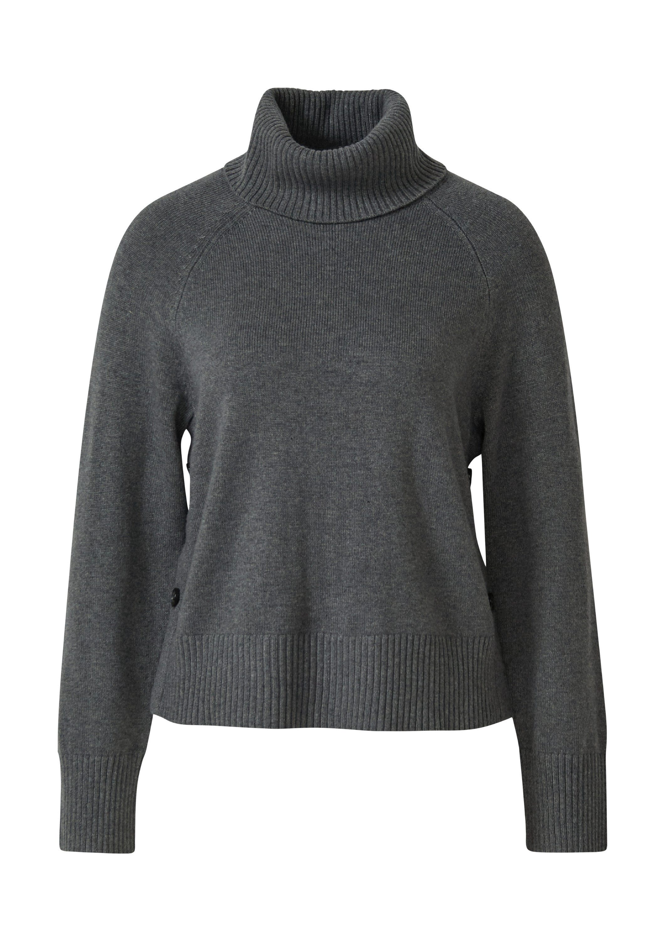 s.Oliver Longpullover Strickpullover Rollkragenpullover mit seitlichem Knop günstig online kaufen