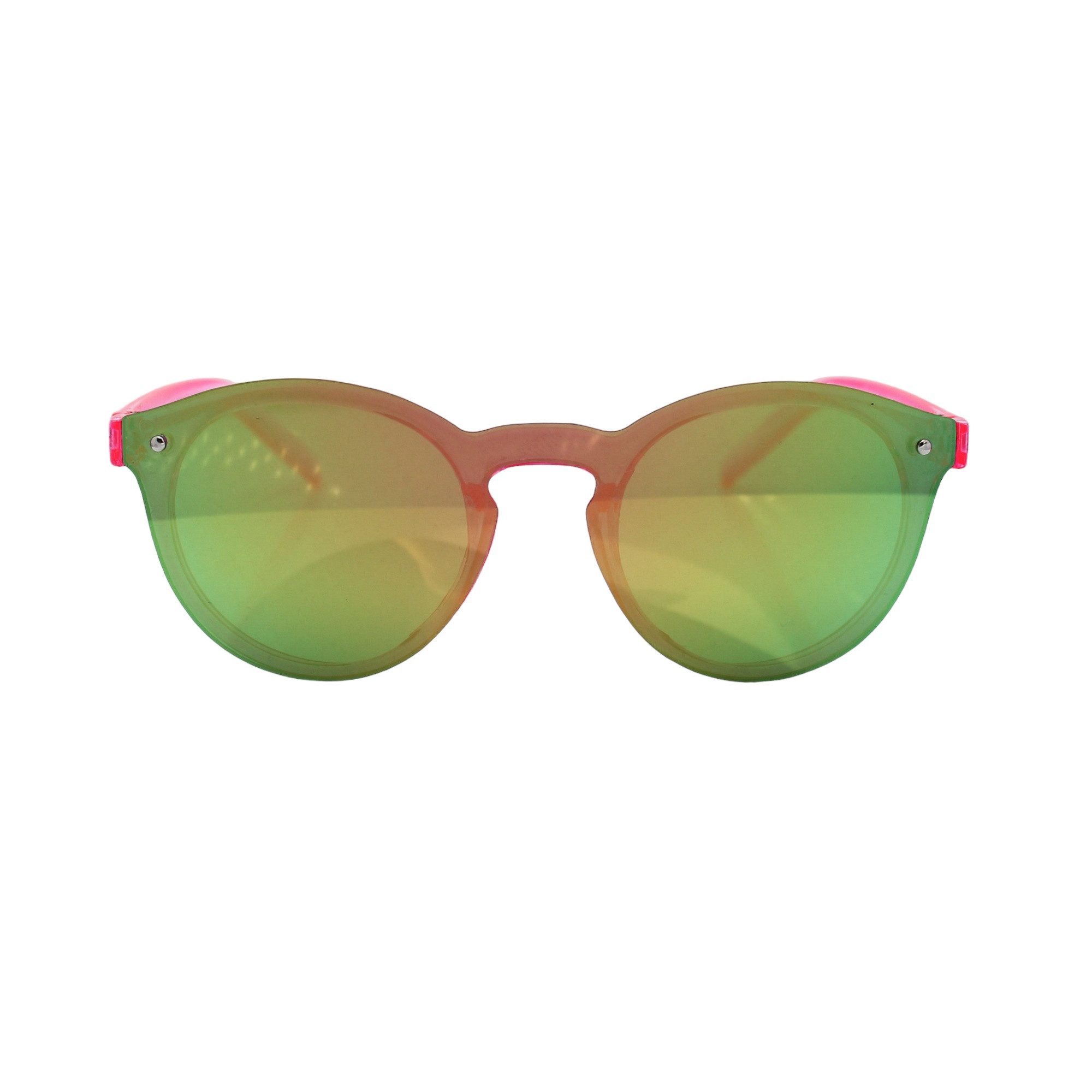 LUXXADA Sonnenbrille (Mädchen Brille Rosa Pink 5 - 12 Jahre mit Brillenbeutel) Panto Form Brille Transparent Türkis Verspiegelt