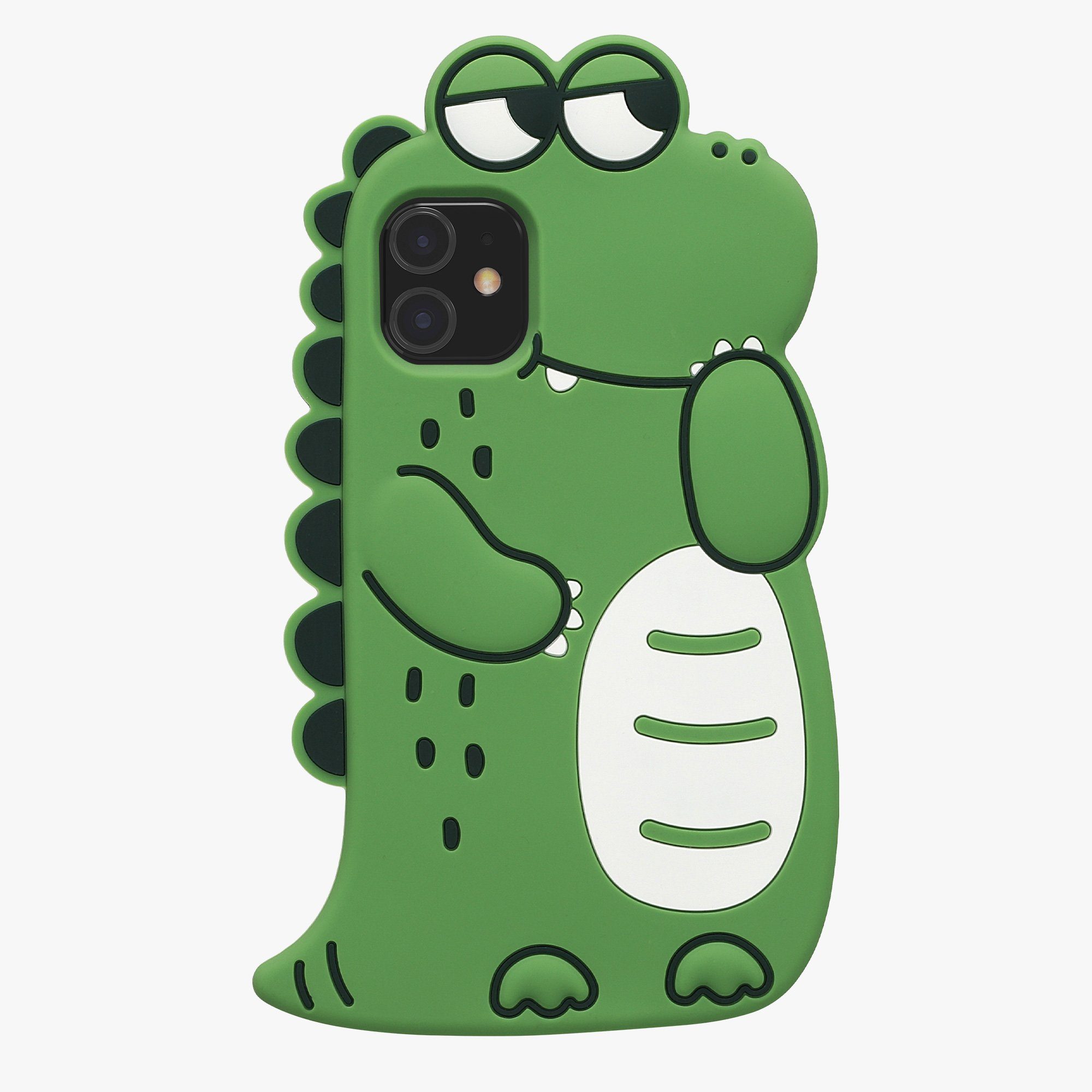 kwmobile Handyhülle Hülle für Apple iPhone 11, Silikon Handy Schutzhülle Cover Case - Süßer Dinosaurier Design