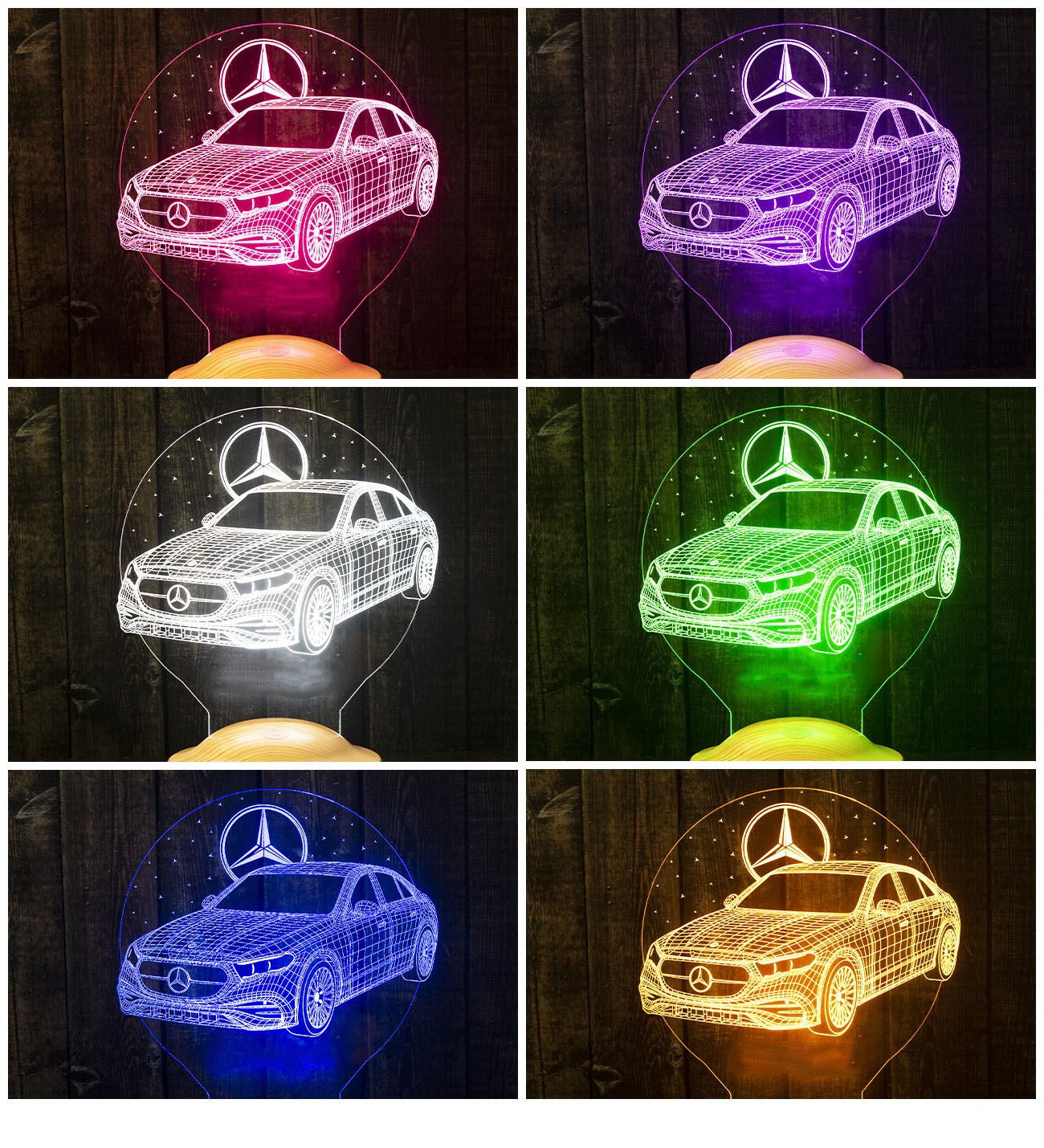 Geschenkelampe LED Nachttischlampe Automobil 3D Nachttischlampe Geschenke f günstig online kaufen
