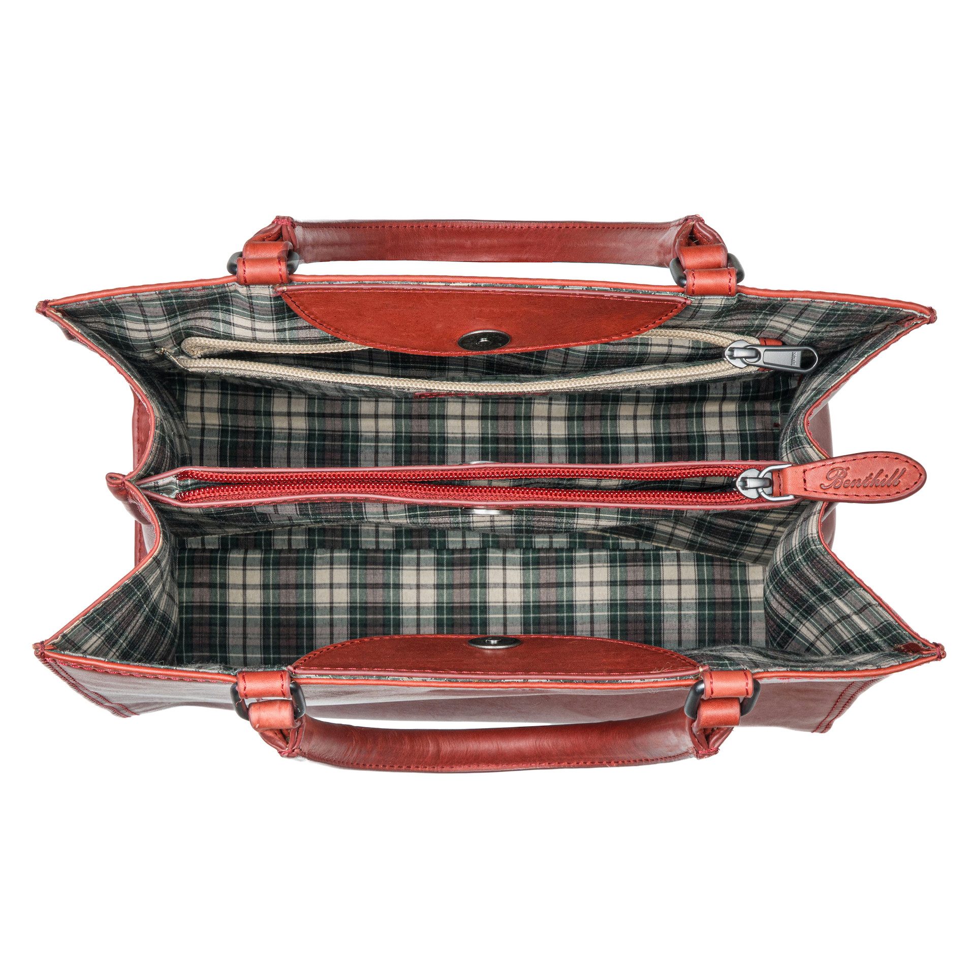 Benthill Henkeltasche Damen Echt Leder Tasche Handtasche Frauen Shopper Große Schultertasche, Reißverschlussfach – Bild 4 von 5