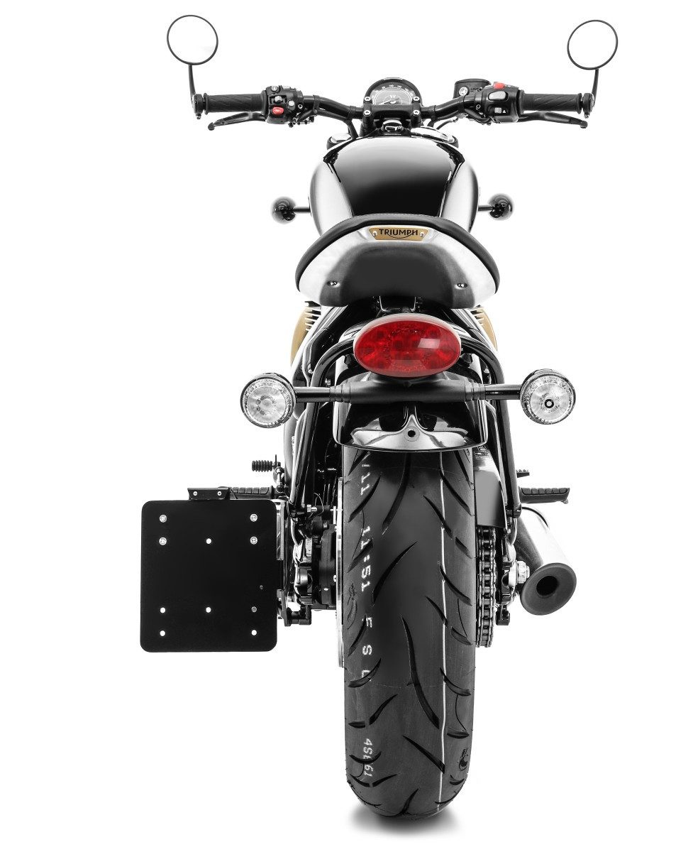 Craftride Kennzeichenhalter Seitlicher Kennzeichenhalter für Triumph Bonneville Bobber / Black 17-