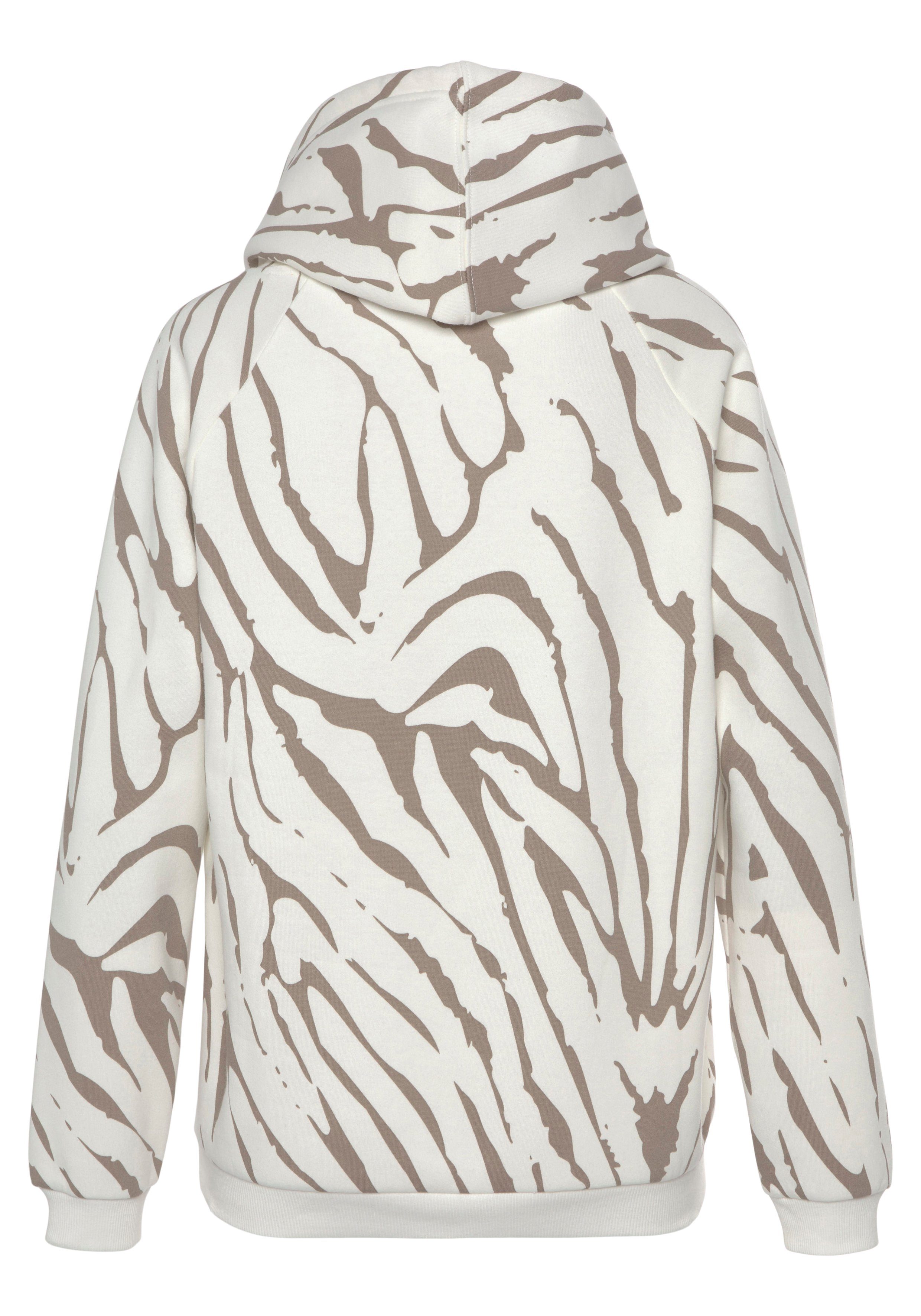 LASCANA Kapuzensweatshirt mit Zebramuster, Loungewear