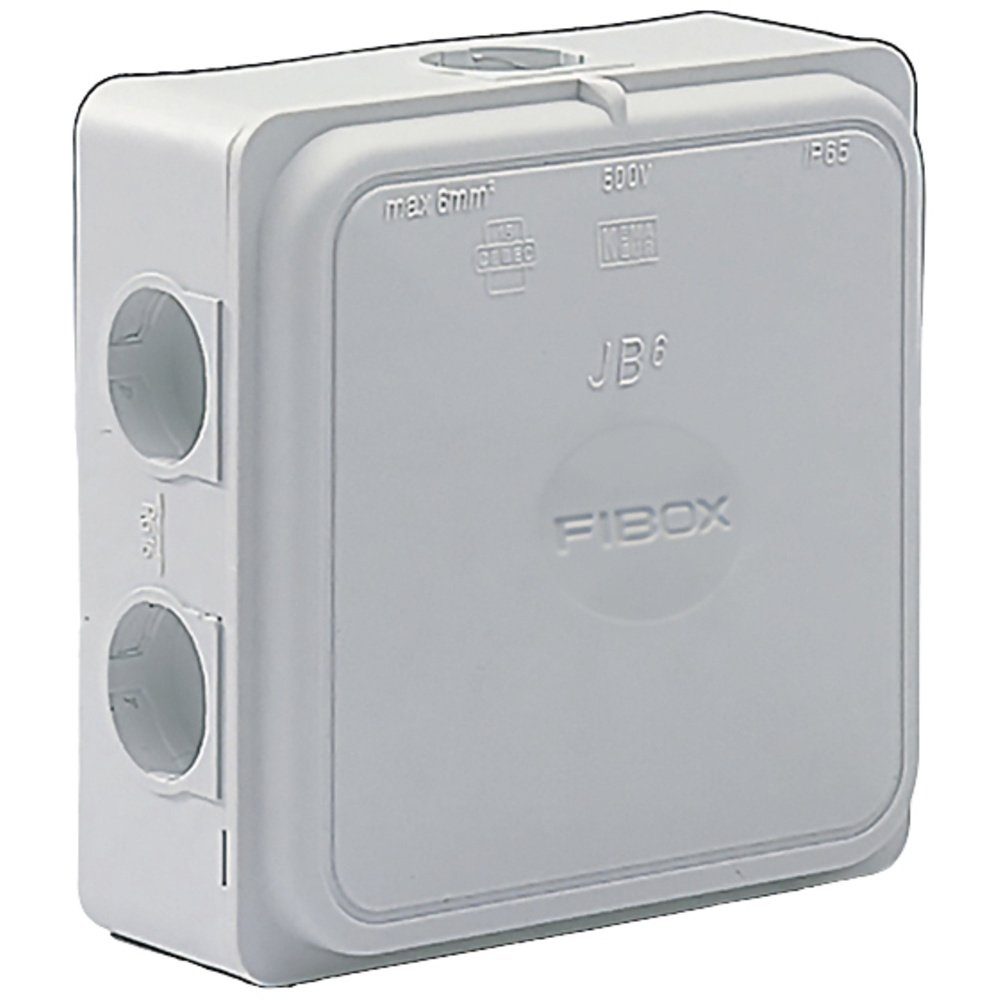 Fibox Verteilerbox Fibox 8600672 Abzweigkasten (L x B x H) 110 x 110 x 49 mm Grau (RAL 70