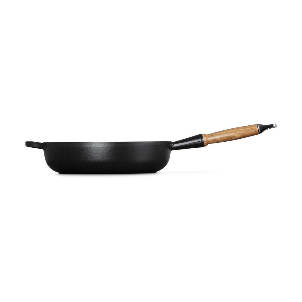 LE CREUSET Bratpfanne Sautépfanne 28 cm Signature Schwarz, 3,6l, Gusseisen, emailliert, schwarz, Handreinigung