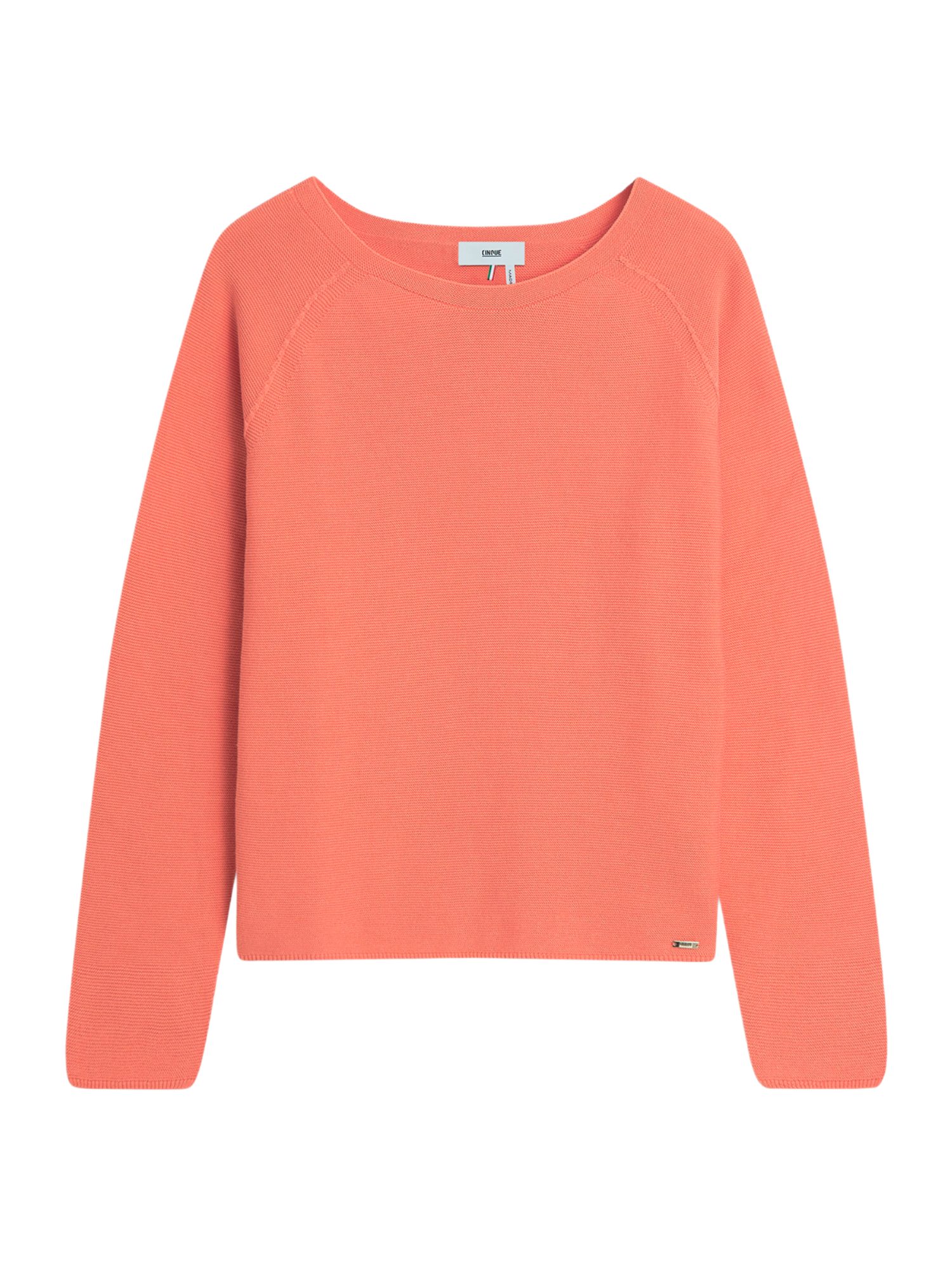 Cinque Strickpullover orange,Basic,Baumwolle,Unifarben,Rundhals,Lang,Regular Fit
