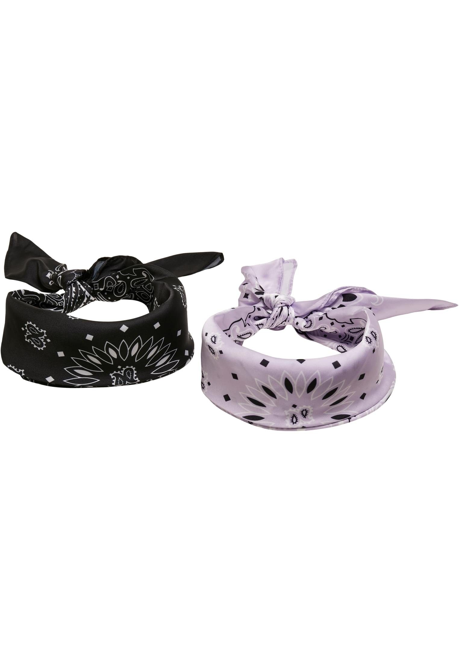 Bandana Loop Unisex URBAN CLASSICS black/lilac 2-Pack, Satin (1-St)