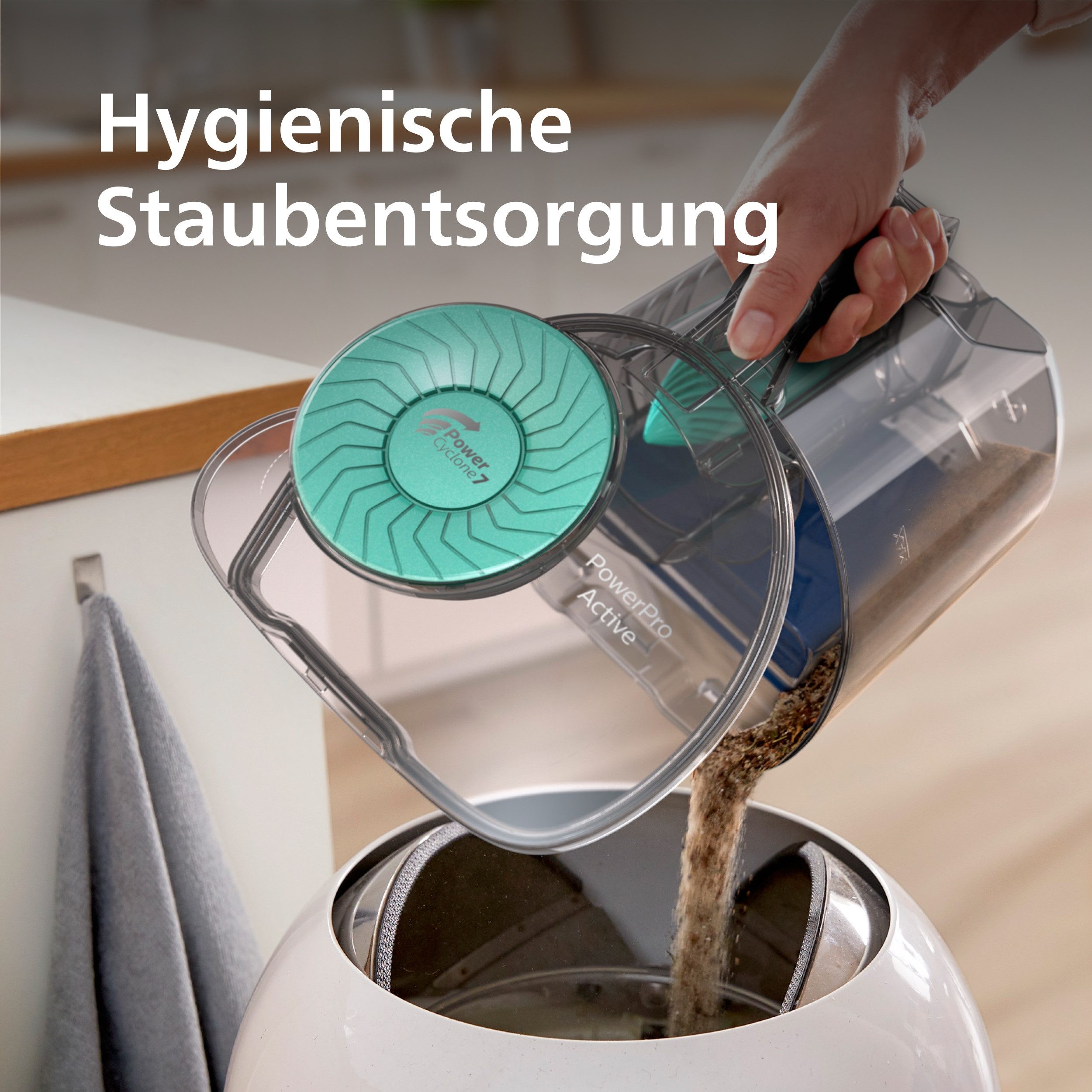 Philips Bodenstaubsauger FC9555/09 5000 Series, 900 W, beutellos, mit 1,5 l Fassungsvermögen und Tri-Active+-Düse – Bild 4 von 5