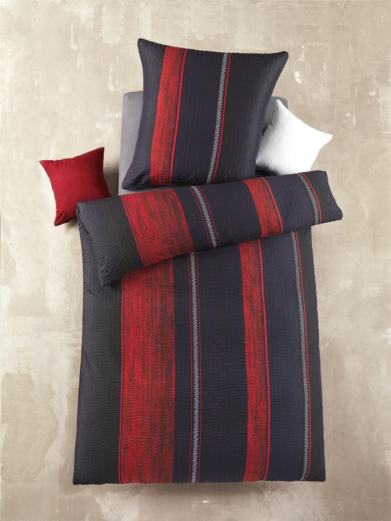 Carpe Sonno Bettwäsche Seersucker 135x200 Mikrofaser Bügelfrei Reißverschlu günstig online kaufen