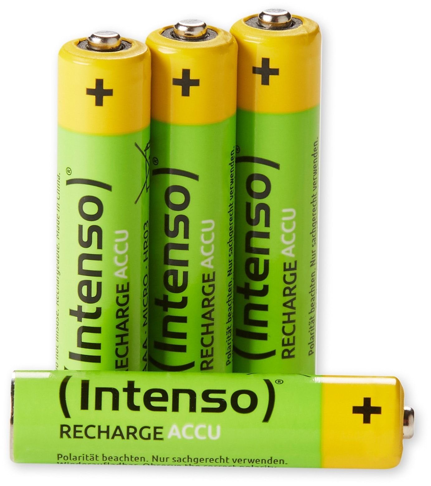 850 mAh, 4 Stück AAA INTENSO NiMH-Akku HR03, Intenso Akku