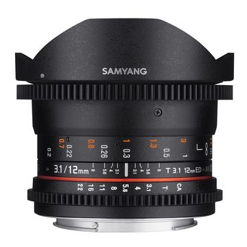 Samyang MF 12mm T3,1 Fisheye Video DSLR Nikon F Fisheyeobjektiv