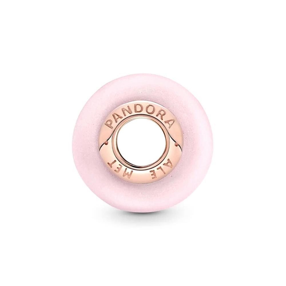 Pandora Charm-Einhänger PANDORA ROSE Mattes rosafarbener Murano-Glas Charm