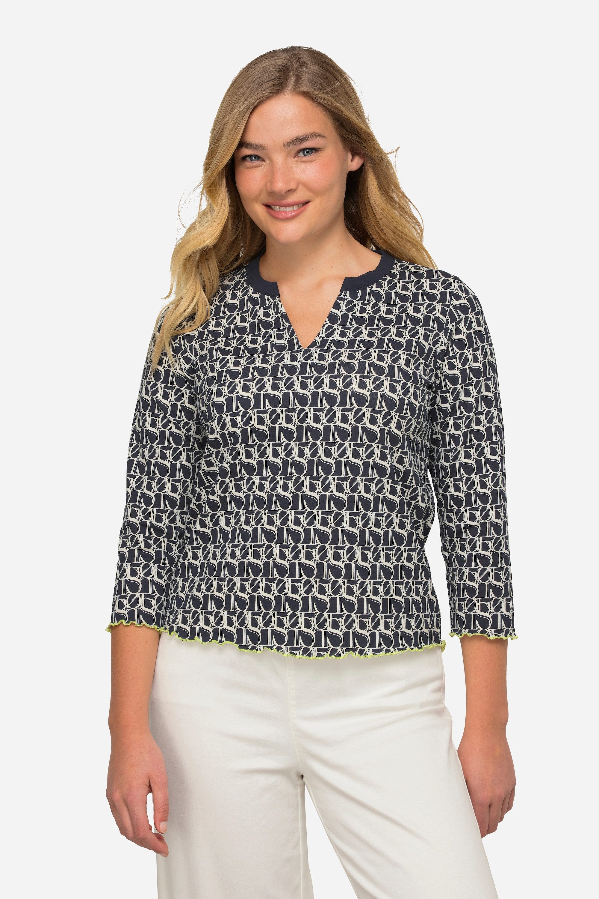 Laurasøn T-Shirt T-Shirt Buchstaben Print V-Ausschnitt günstig online kaufen