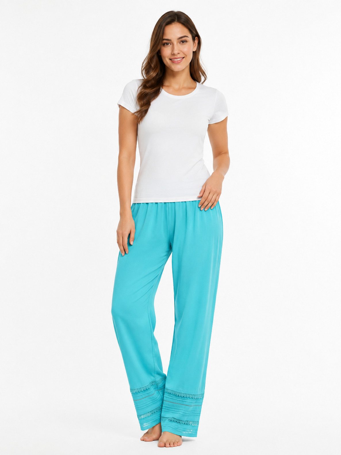 PfauGermany Pyjamahose TÜRKIS LACE