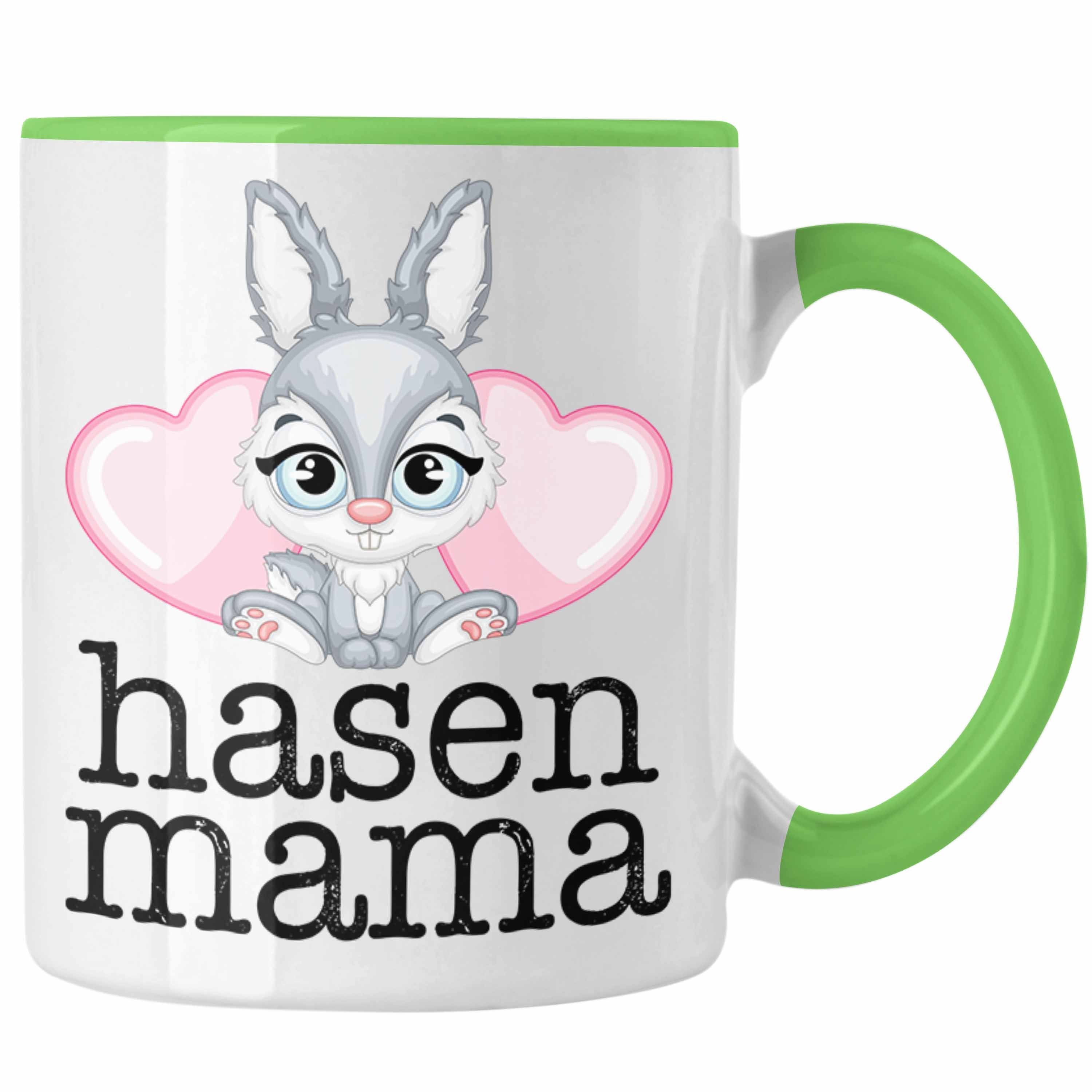 Trendation Tasse Hasen Tasse Geschenk Hasen-Besitzer Kaninchen Kinder Hasen Mama Grün