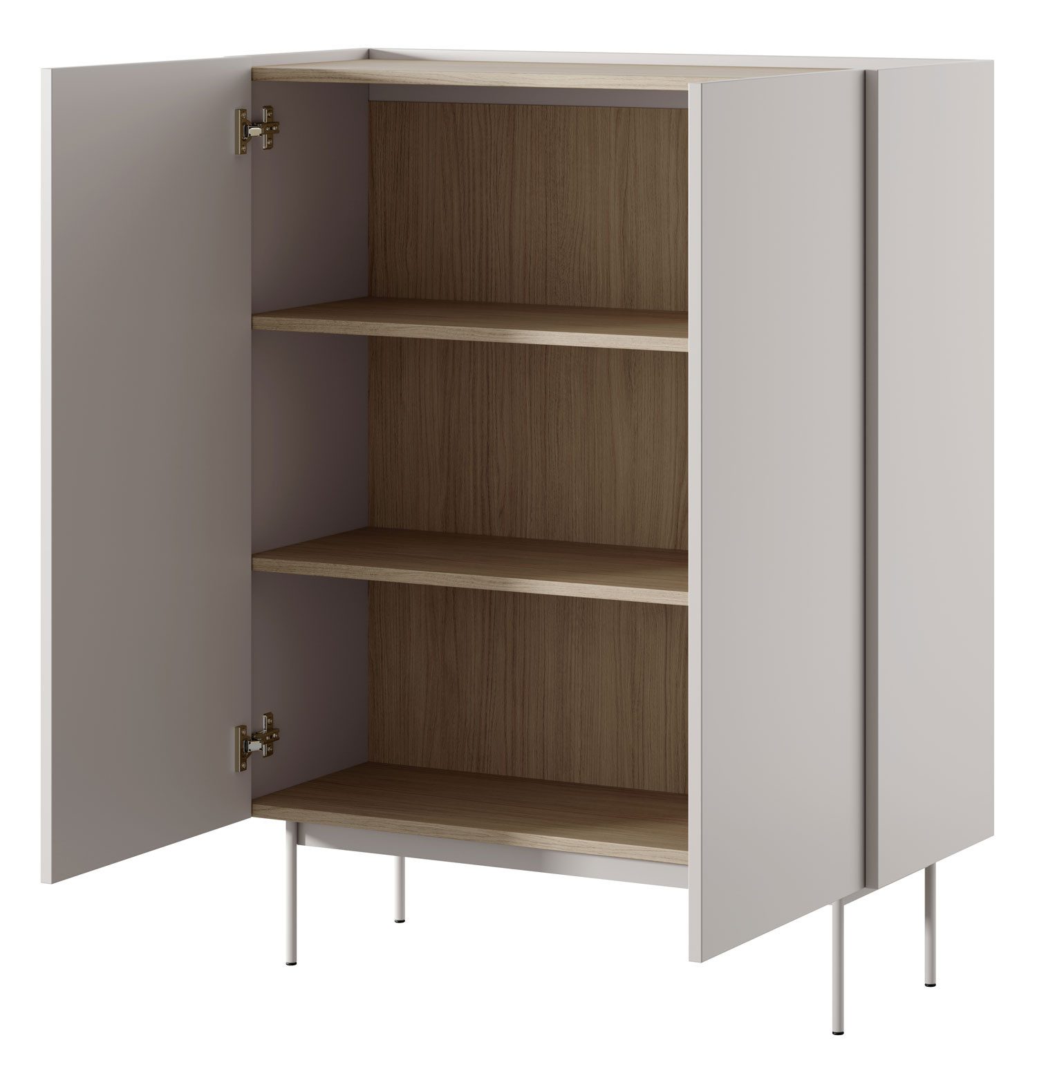 Feldmann-Wohnen Highboard Color (Color, 1 St., Highboard), 97x37x122cm Kaschmir, Eiche Linea, grifflos