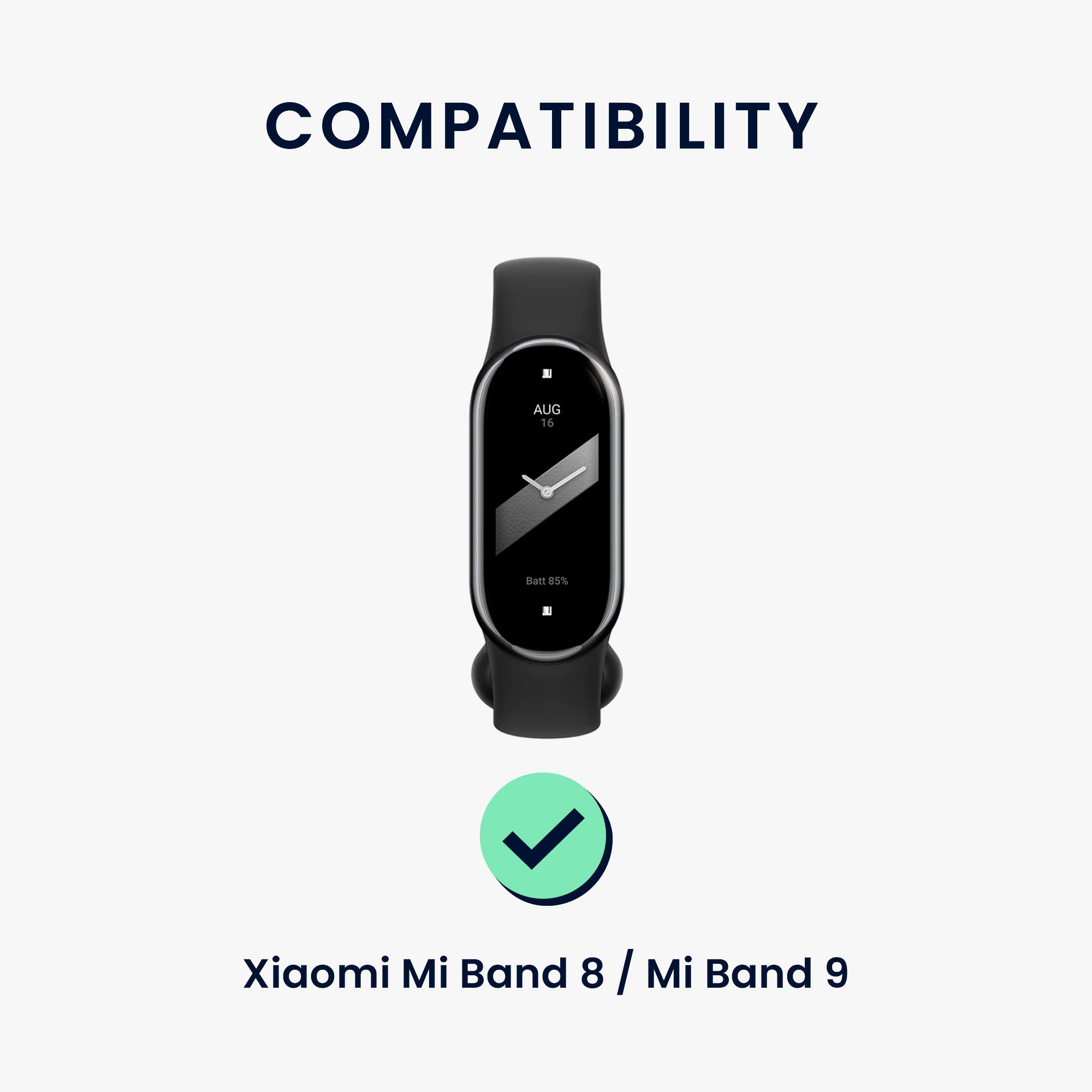 kwmobile Uhrenarmband Uhrenarmband für Xiaomi Mi Band 10 / Mi Band 9 / 8 Armband, Ersatzarmband für Fitnesstracker - Wechselarmband Smartwatch