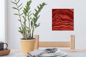 OneMillionCanvasses® Leinwandbild Rot - Achat - Edelsteine, (1 St), Leinwand Bilder für Wohnzimmer Schlafzimmer
