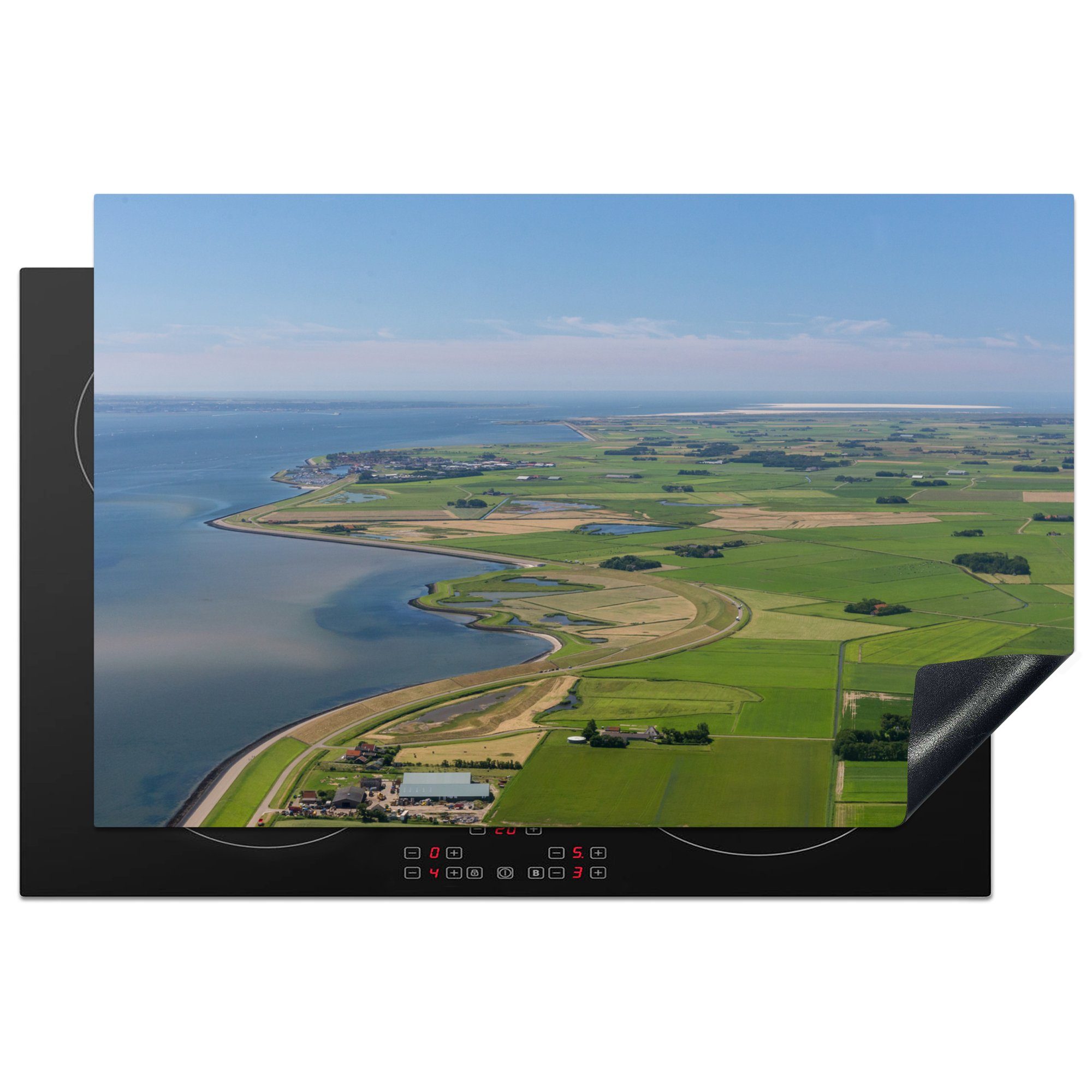 MuchoWow Herdblende-/Abdeckplatte Wattenmeer - Texel - Luft, Vinyl, (1 tlg), 81x52 cm, Induktionskochfeld Schutz für die küche, Ceranfeldabdeckung