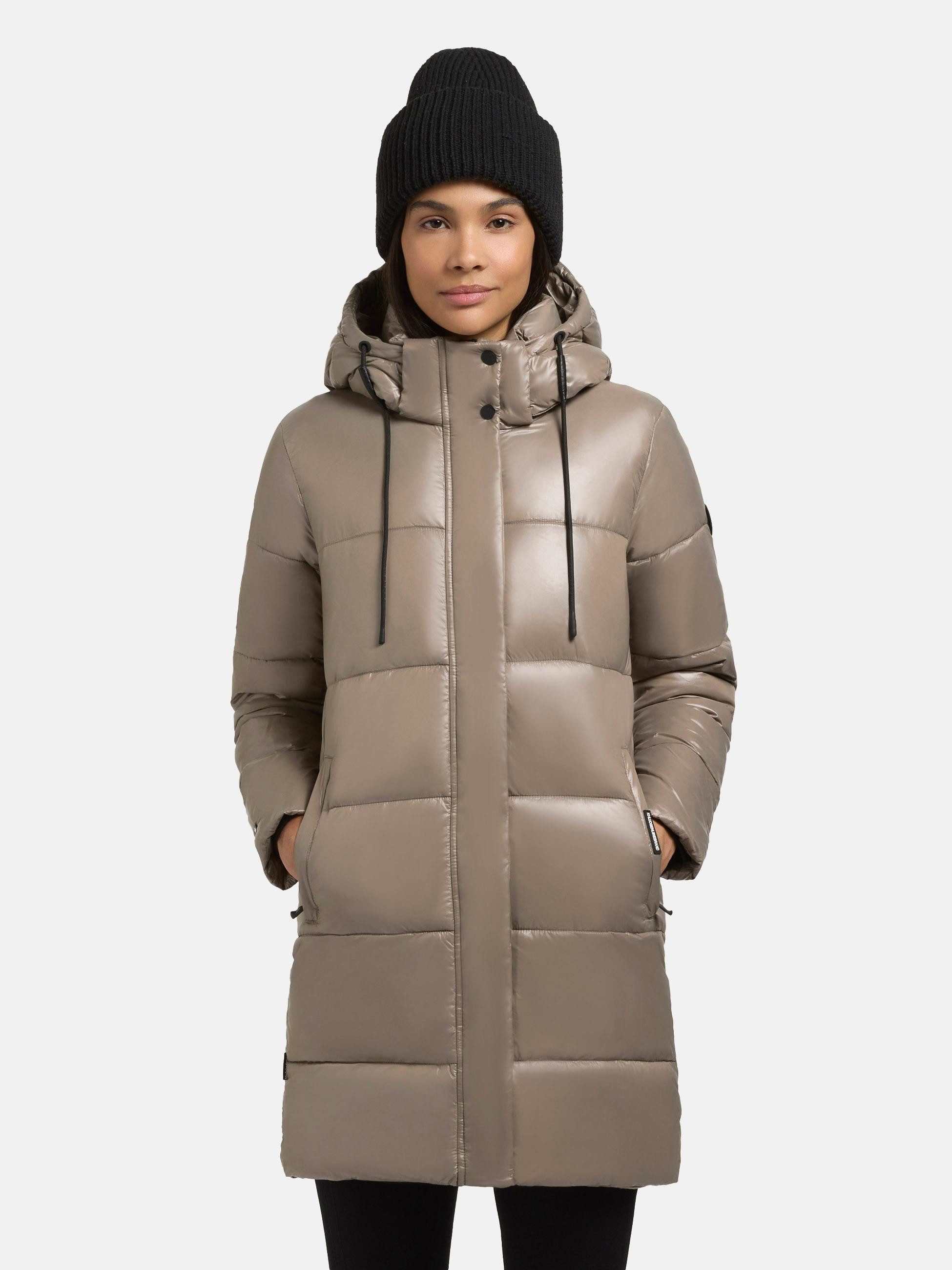 khujo Steppjacke Jadet2-YM Schimmernder Winter Kurzmantel mit abnehmbarer Kapuze