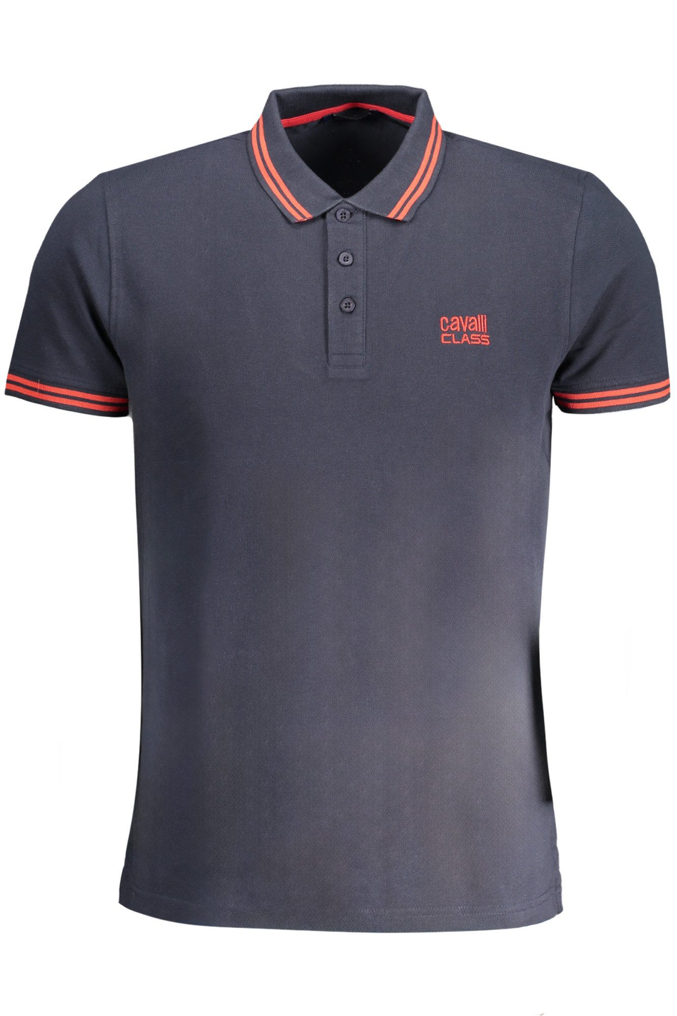 Cavalli Class Poloshirt Exklusives Blaues Herren Kurzarm-Poloshirt mit