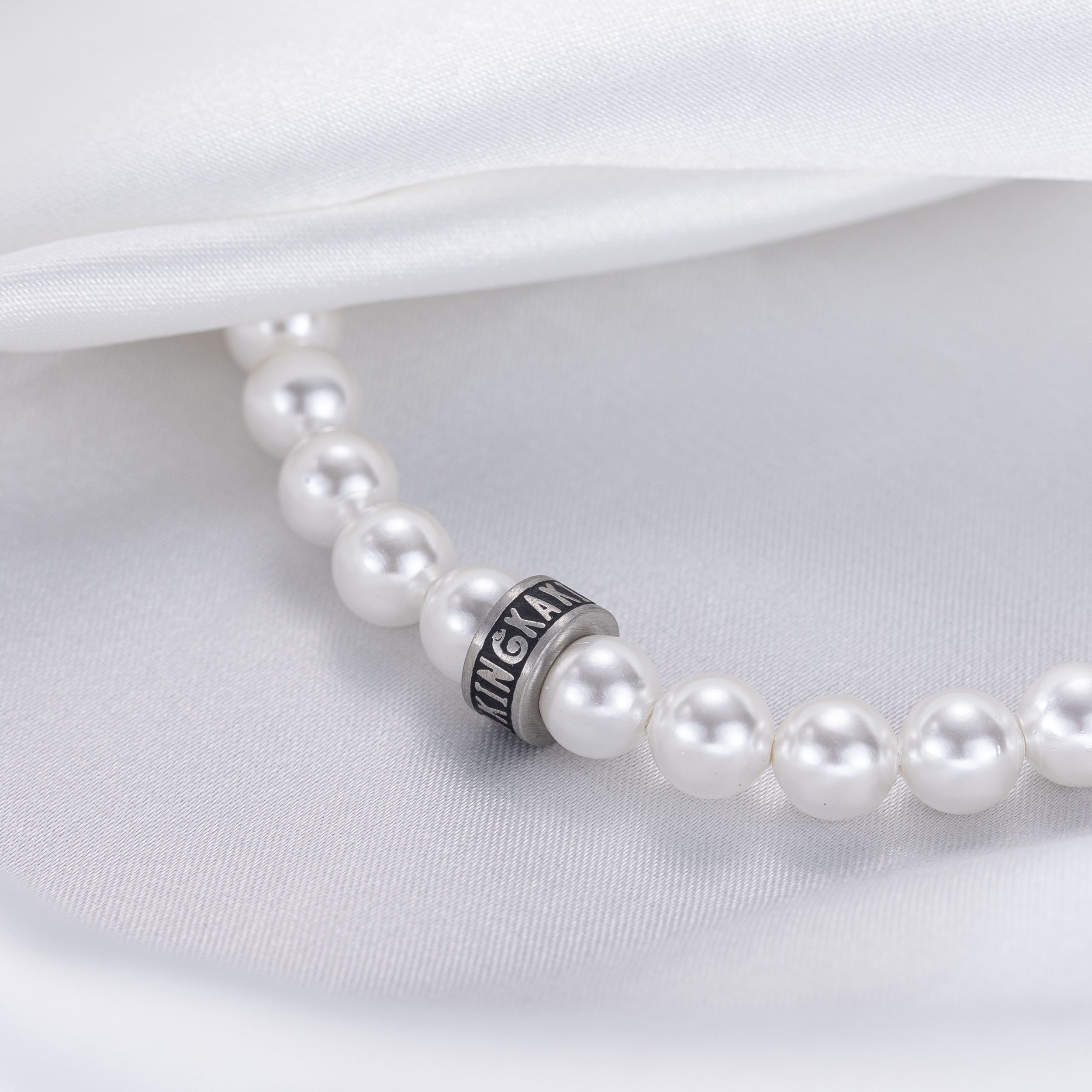 Kingka Perlenarmband Schmuck Geschenk Edelstahl Armschmuck Armkette Rondell, mit Muschelperle
