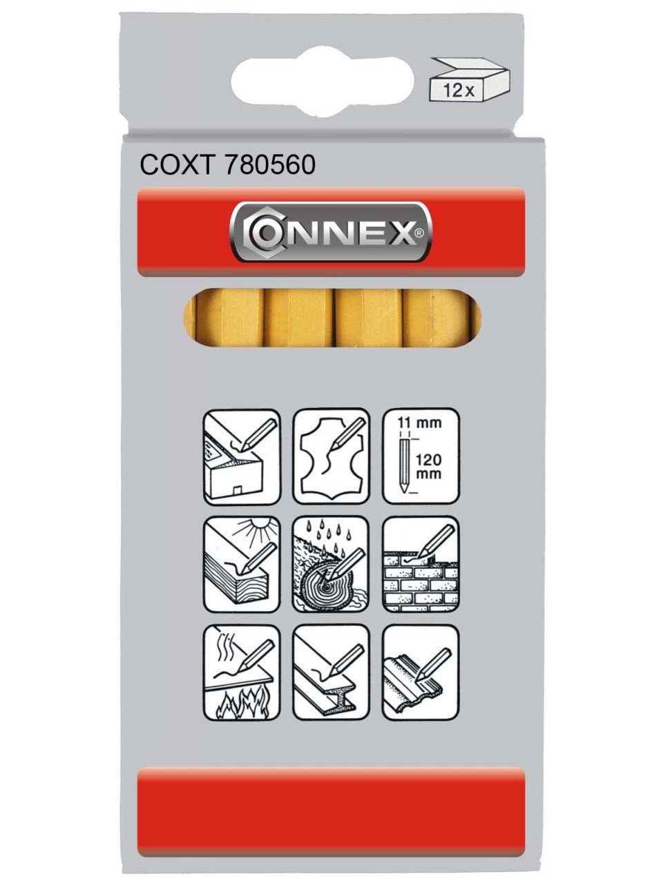 Connex Maurerkelle Signierkreide gelb 12 Stück